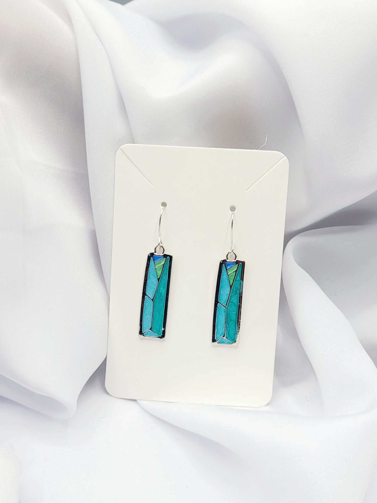 Ocean stained glass earrings (earrings)