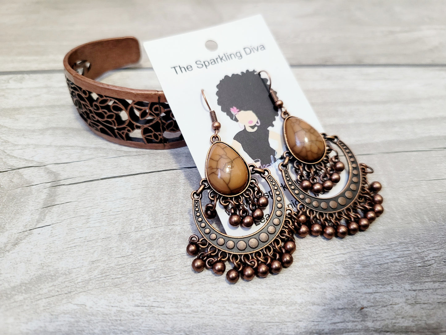 Rustic treasure earring set