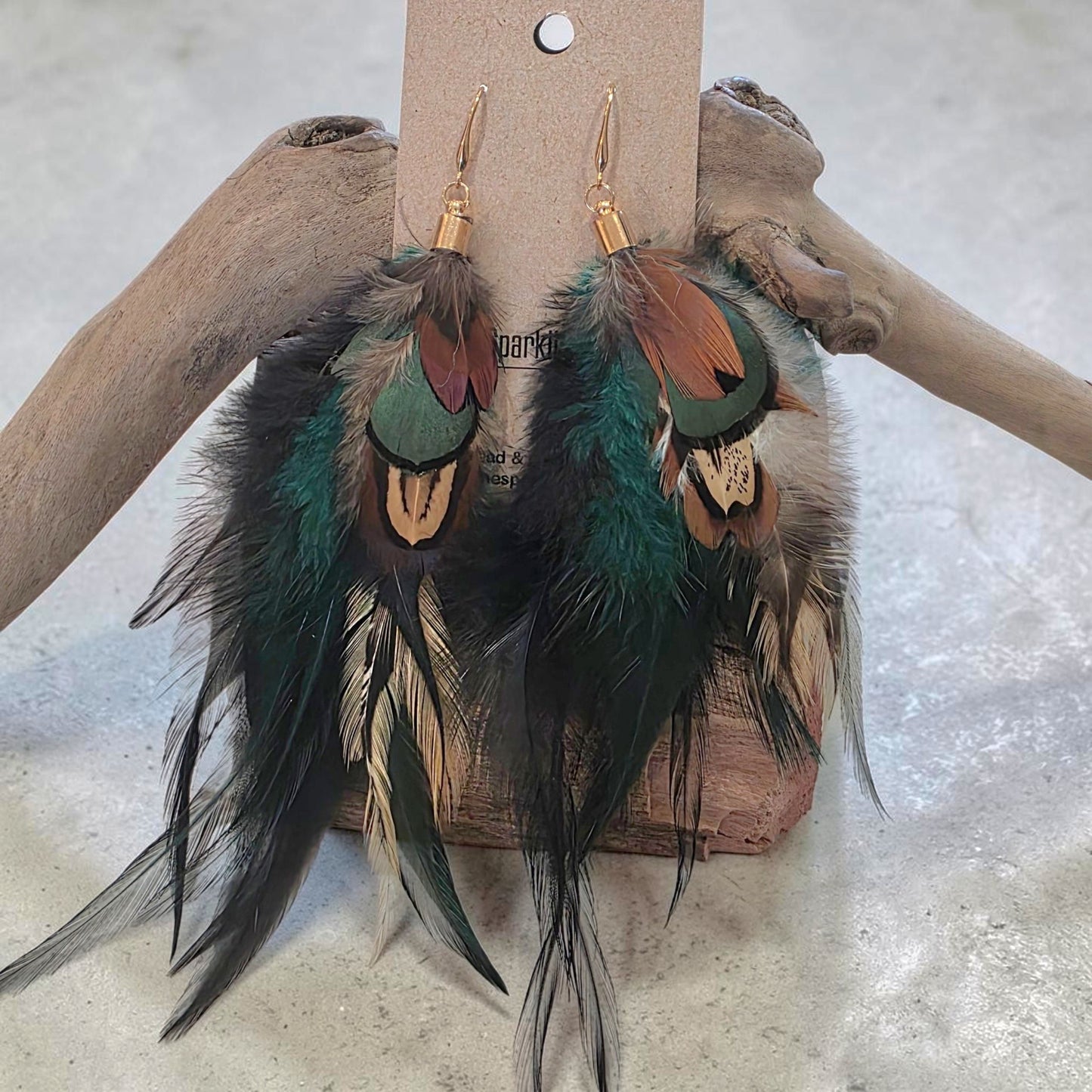 Birds of a feather teal earrings