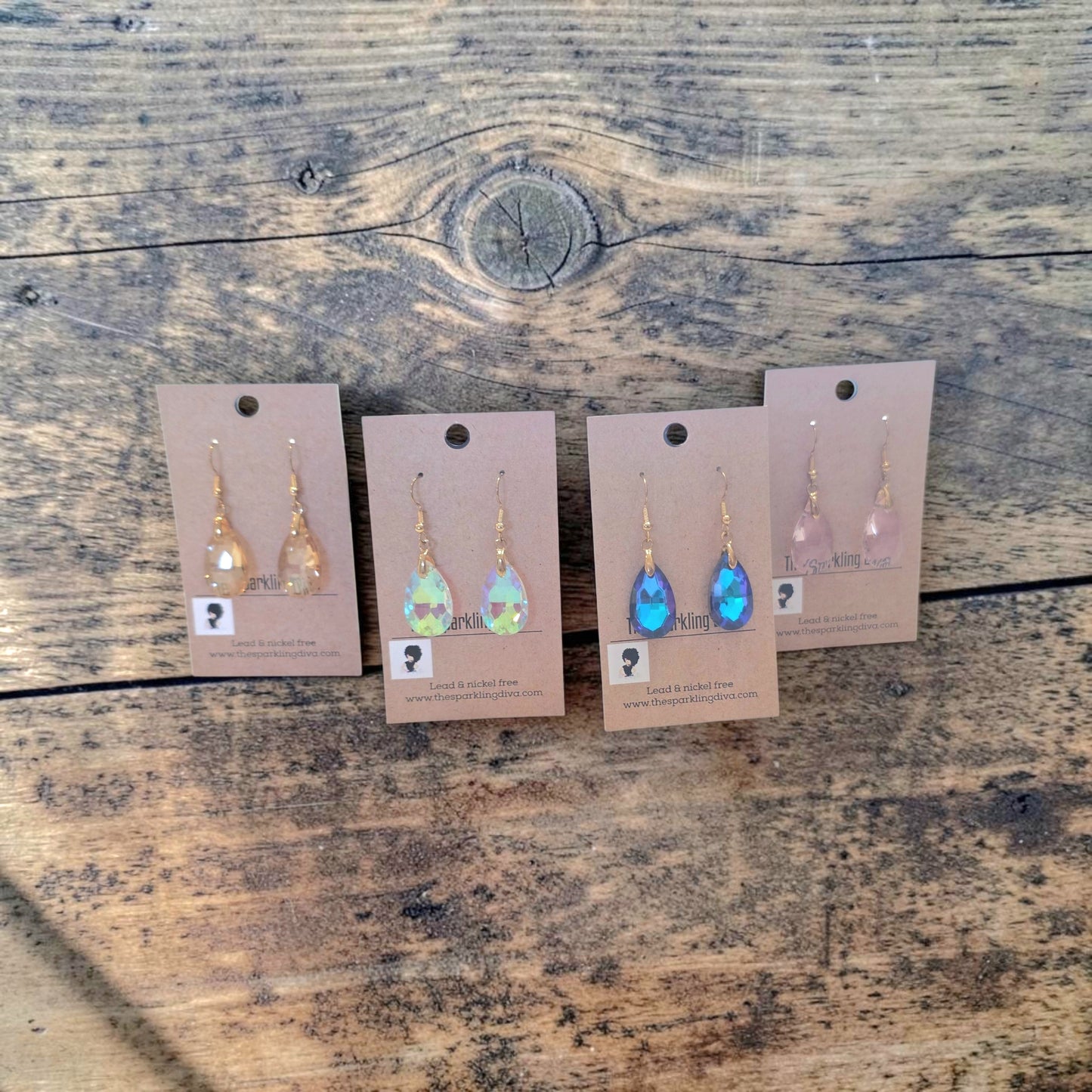 Iridescent tear drop earrings