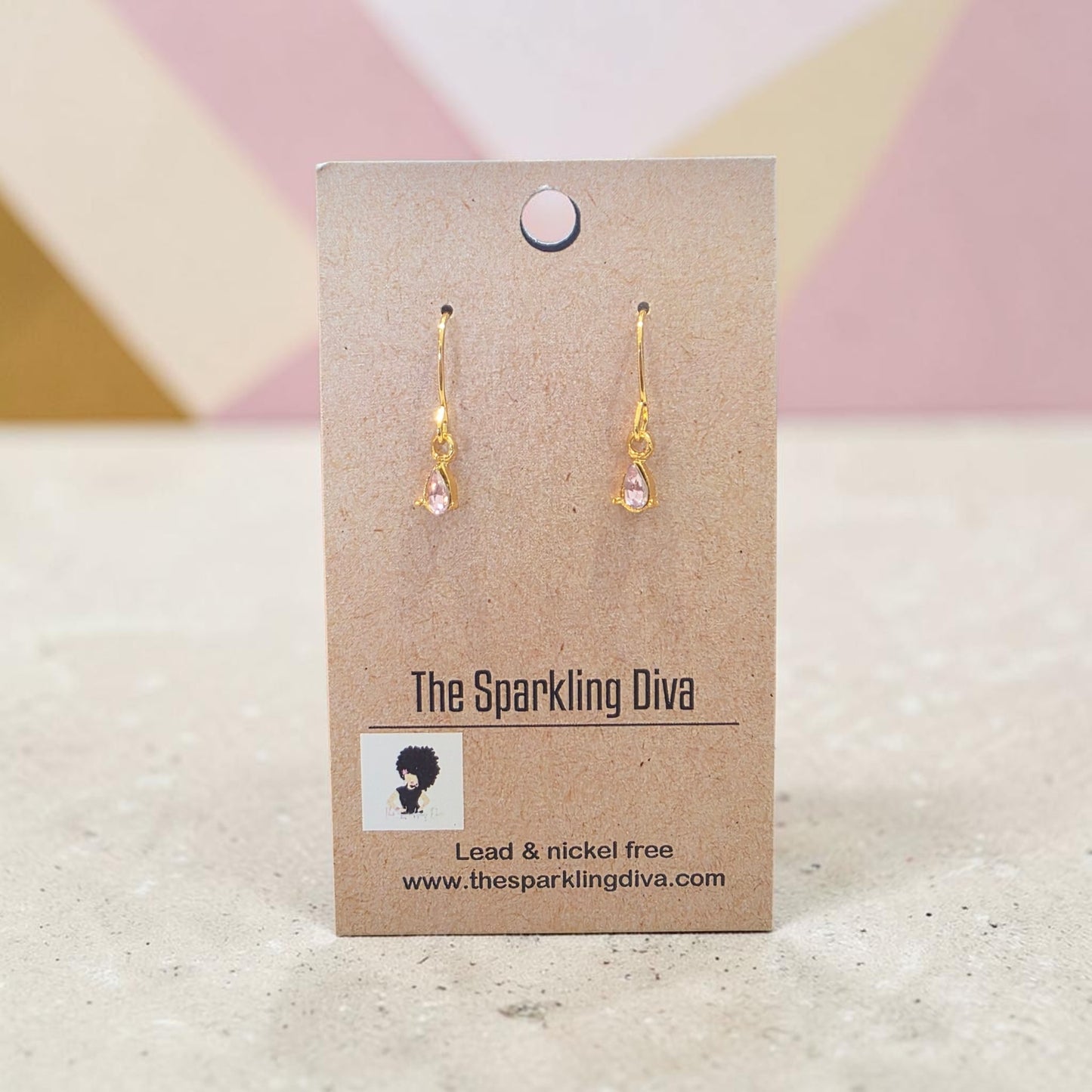 Rhinestone tear earrings