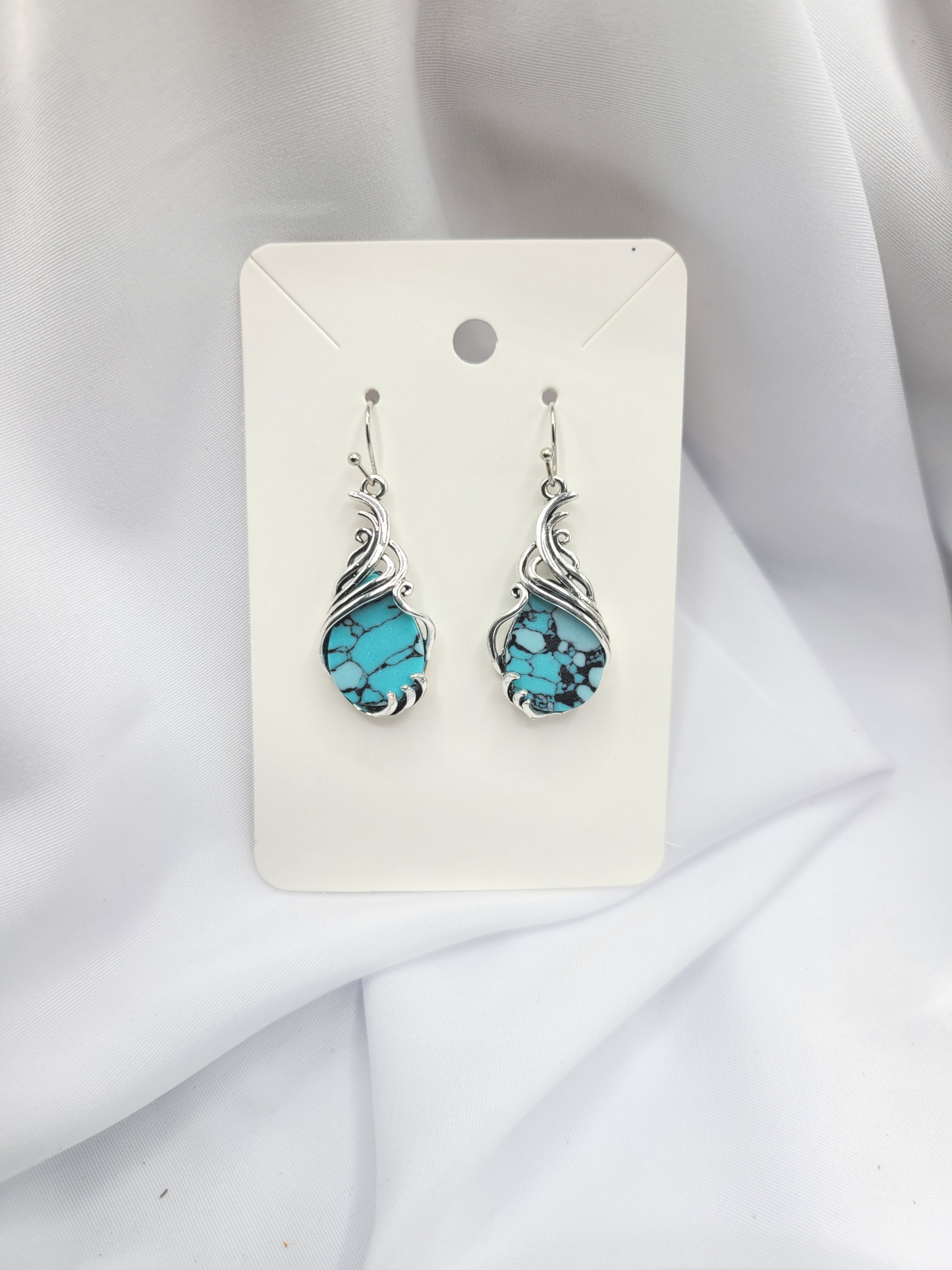 Calico teardrop earrings