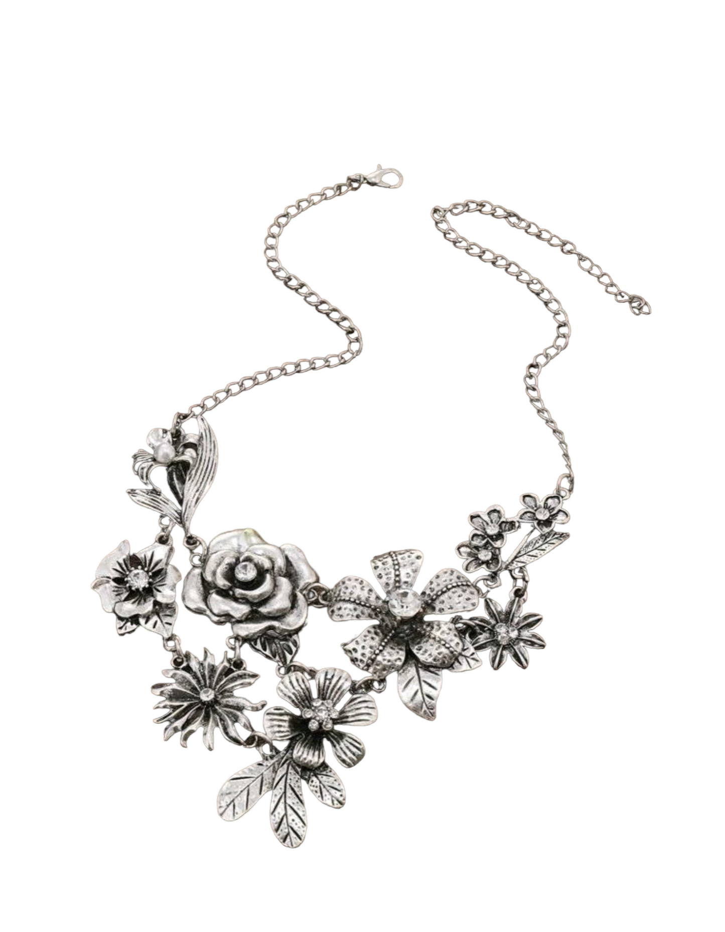 A silver bouquet necklace (Necklaces)