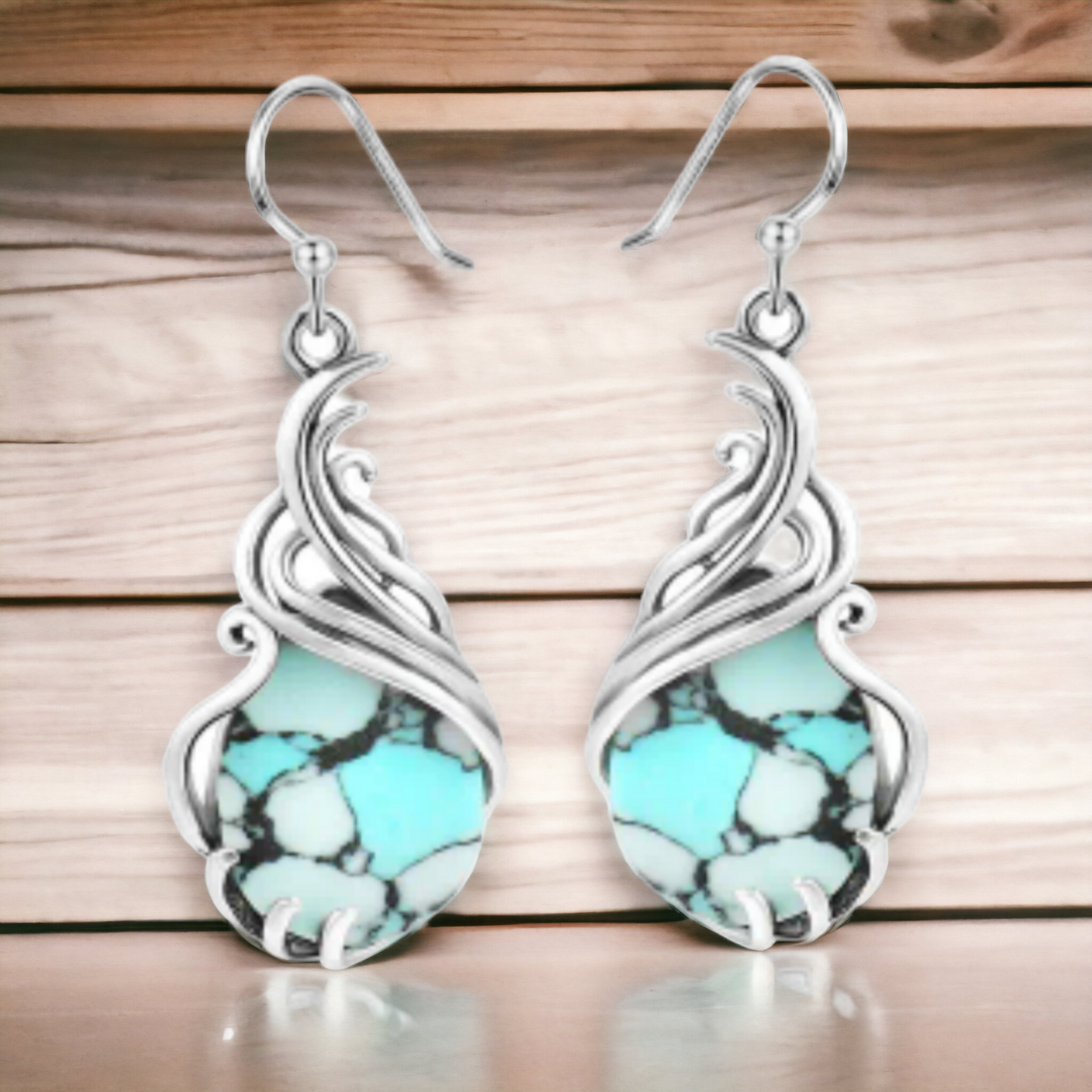 Calico teardrop earrings