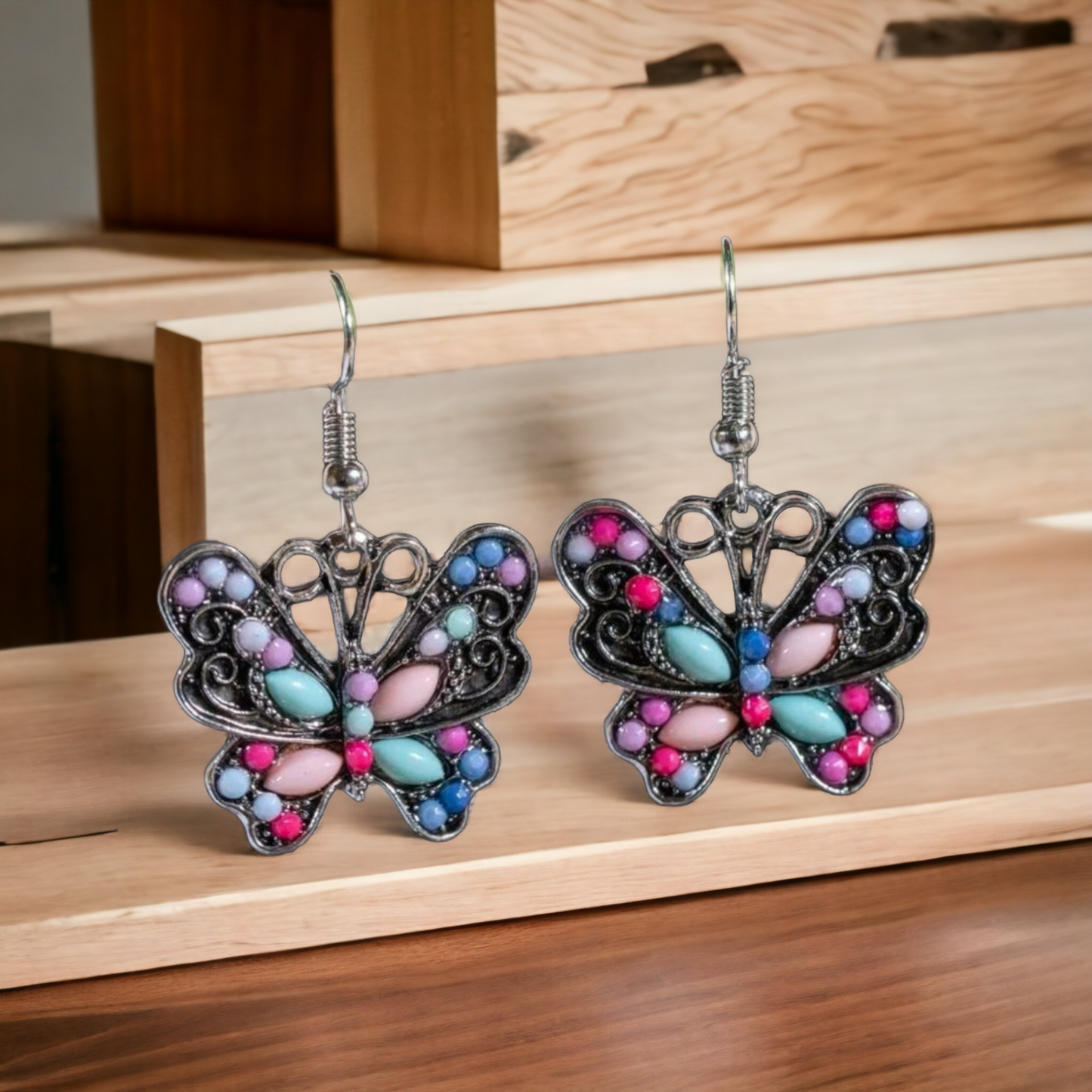 Brassy butterfly earrings (Jewelry)