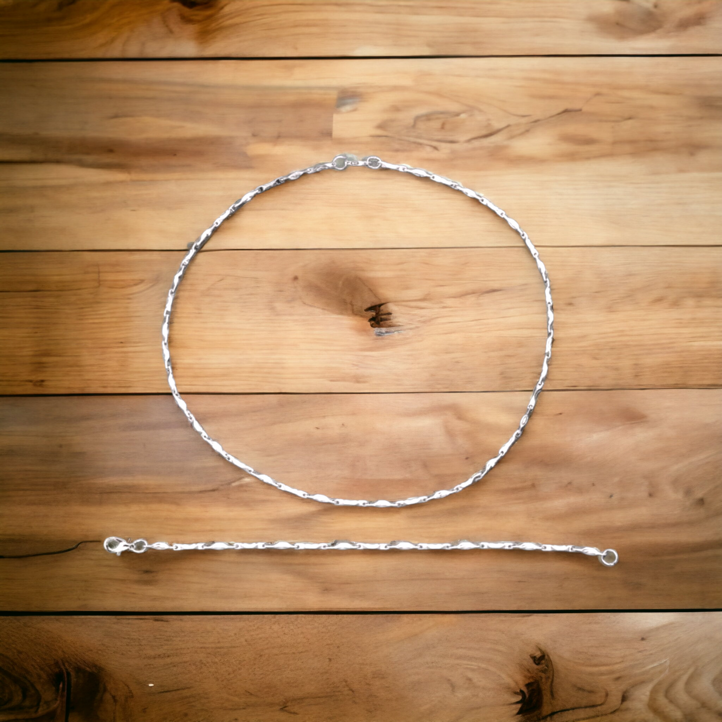 Chain check necklace (necklace set)