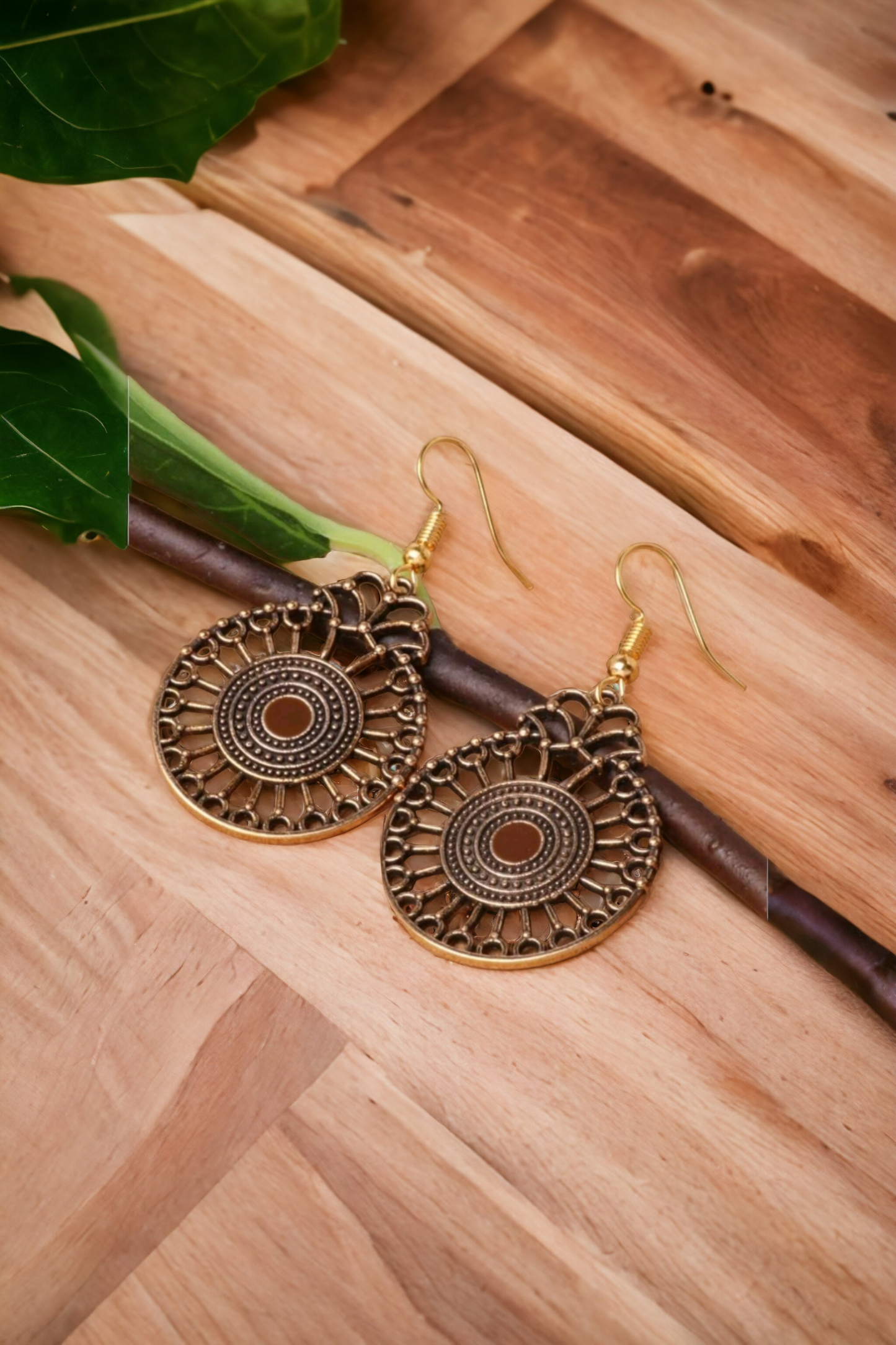 Copper spindle earrings (Earrings)