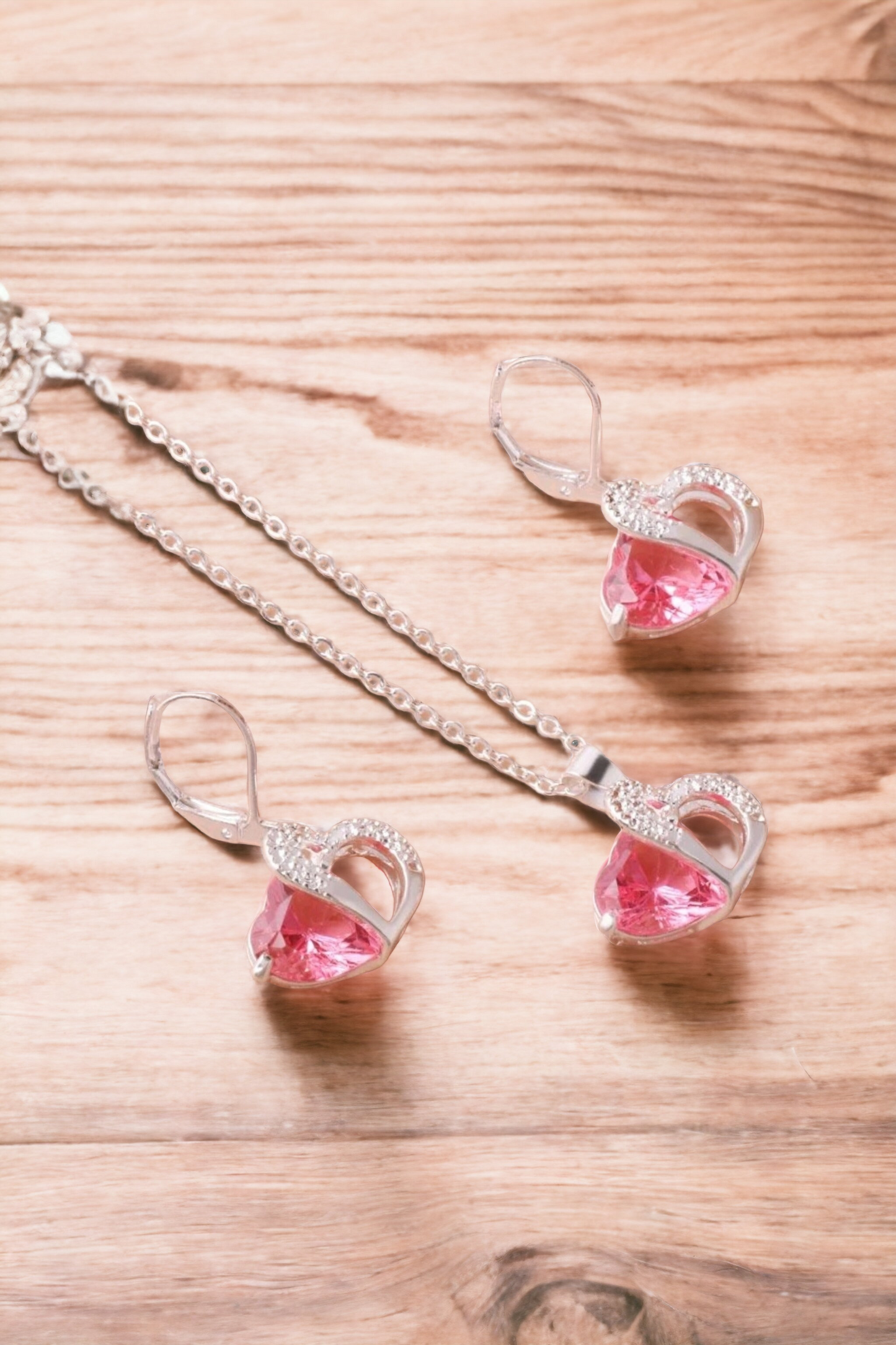 Double heartbeat necklace set (necklace)