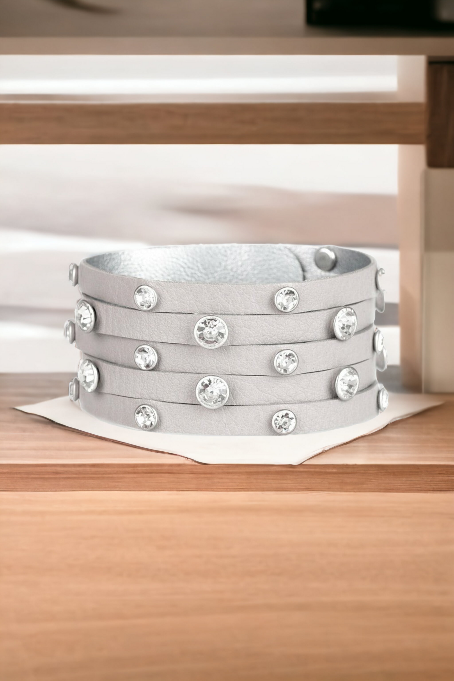 Rhinestone Reputation - Silver bracelet