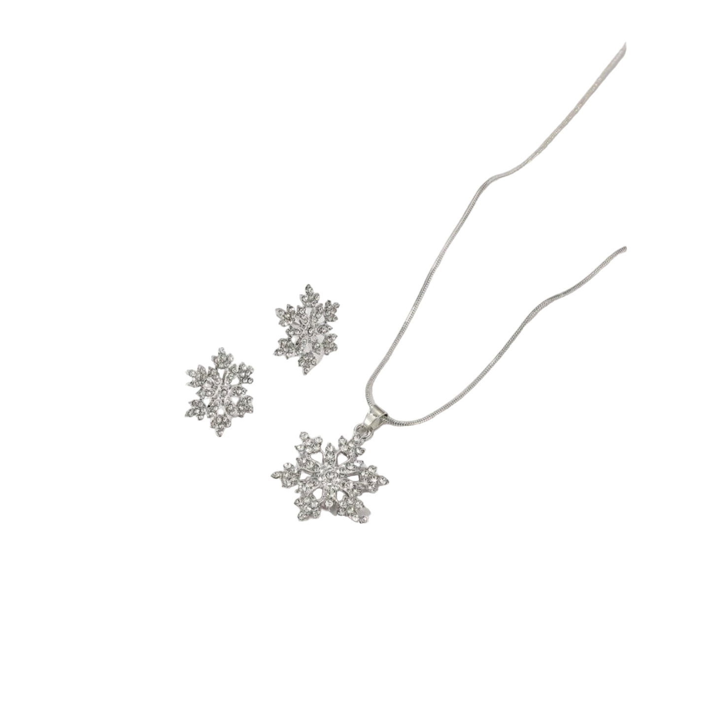 It's a white Christmas snowflake necklace set (jewelry)