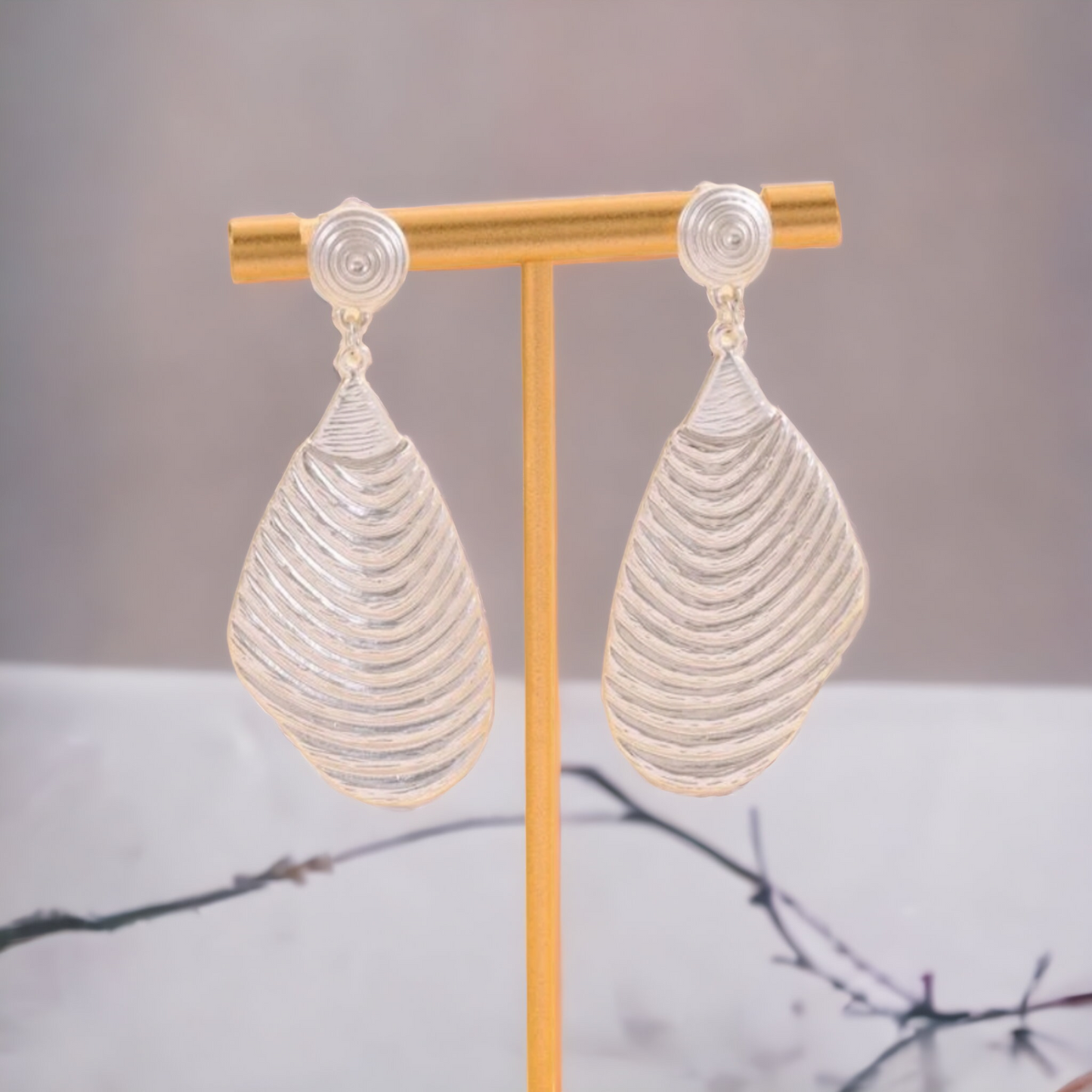 Silver wave earrings (earrings)