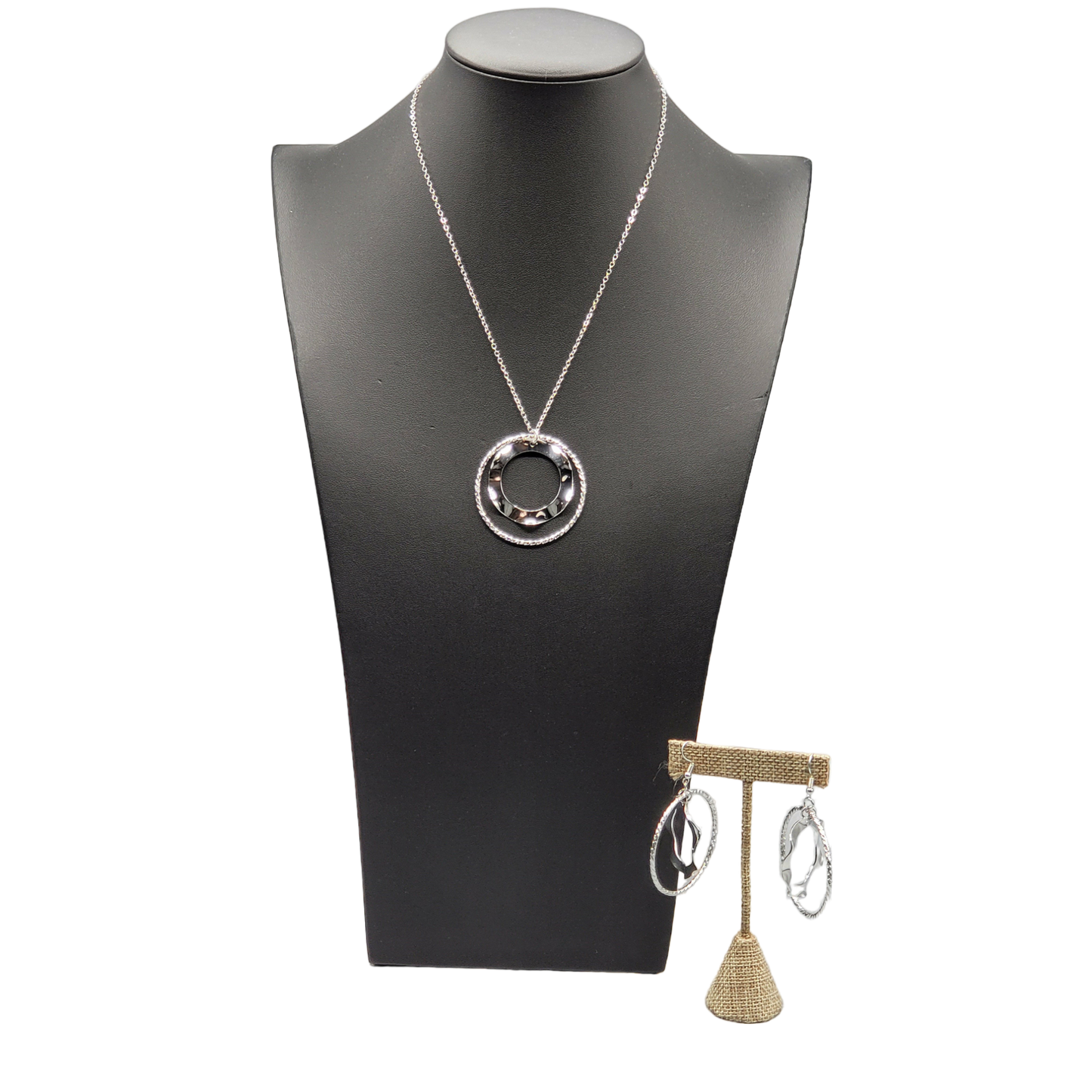Silver relic necklace set (Earrings)