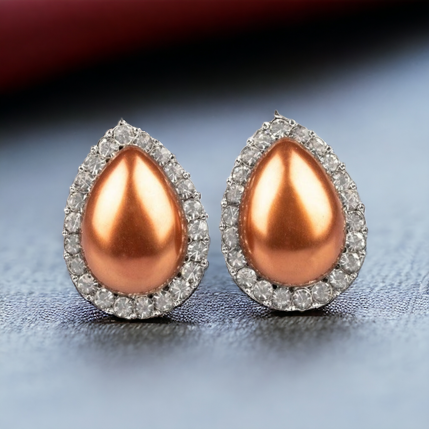 Old Hollywood Opulence - Brown clip-on earrings (Jewelry)