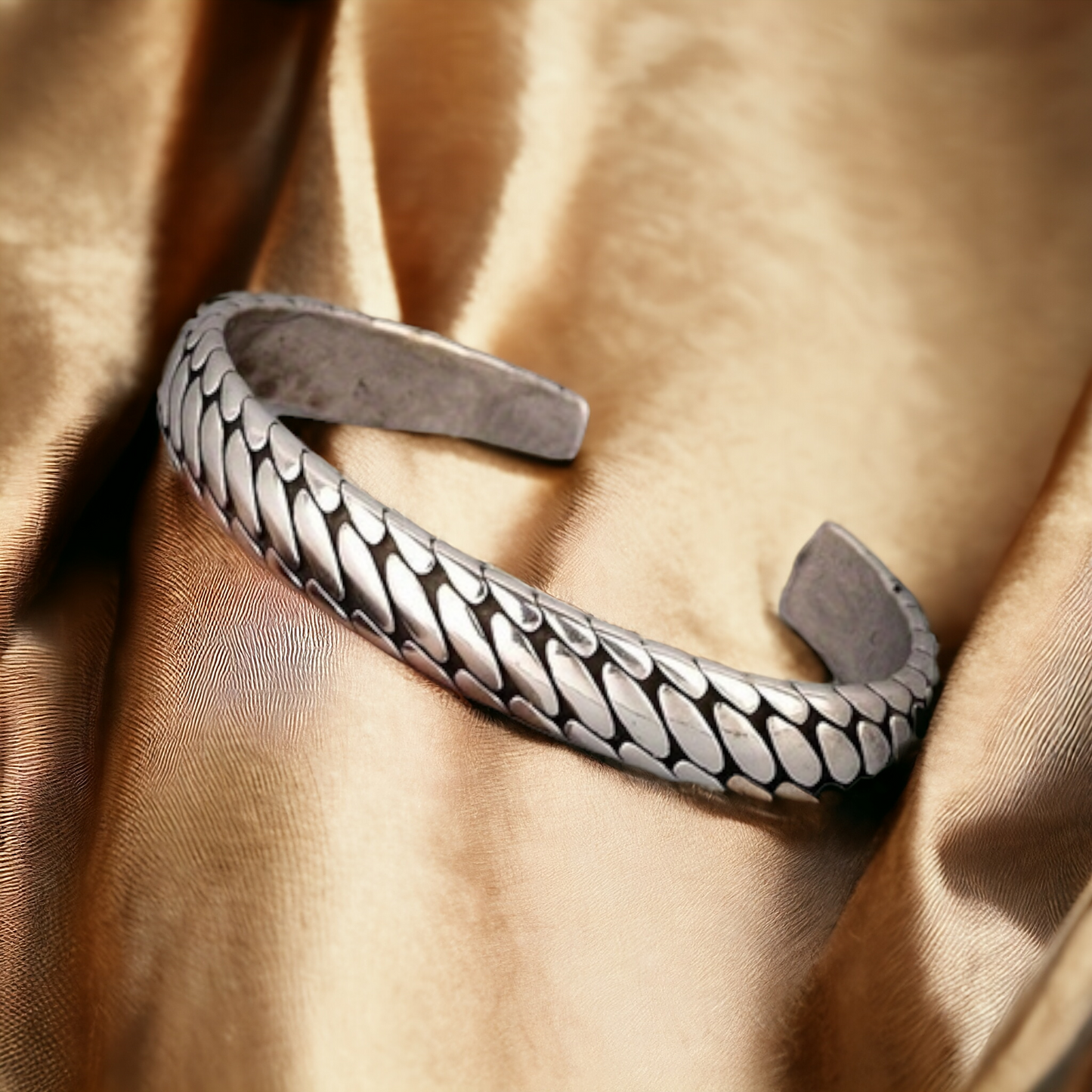 Snake skin silver bracelet
