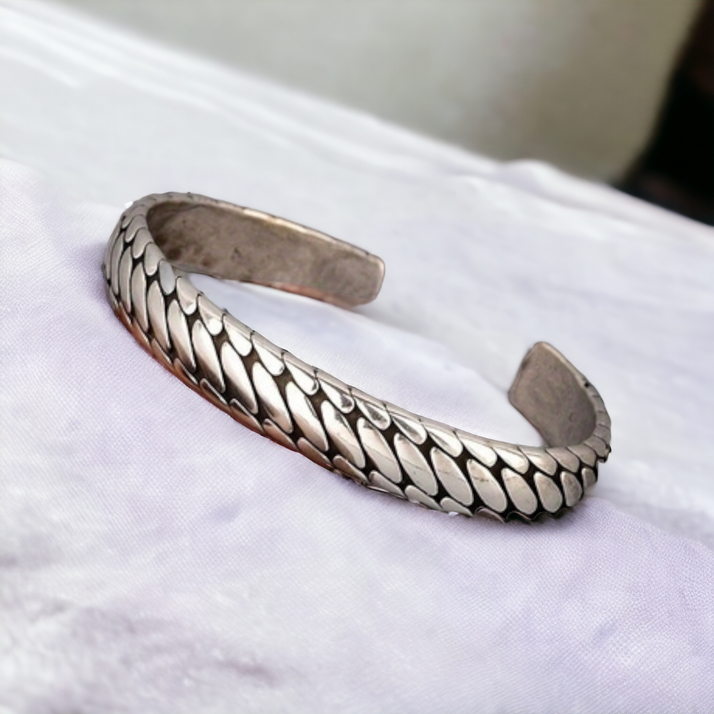 Snake skin silver bracelet