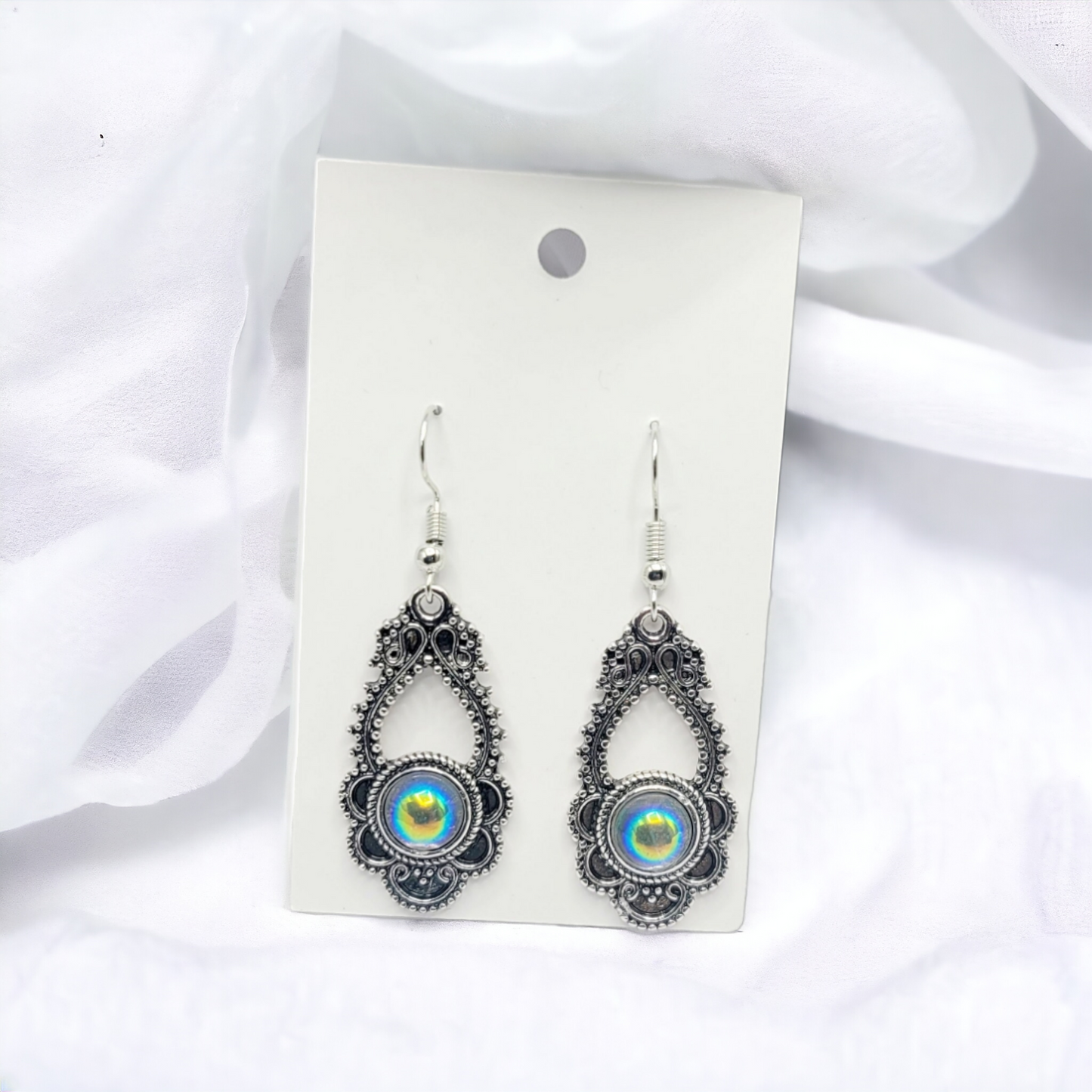 Fancy oil spill earrings (earrings)
