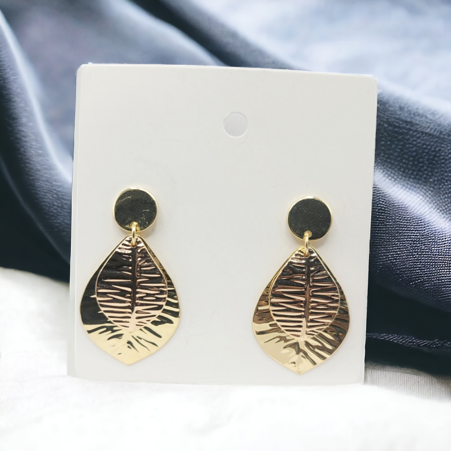 Gold leafing earrings
