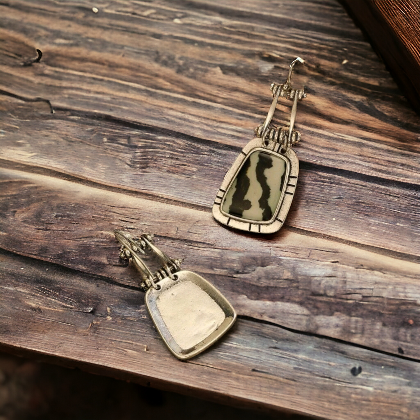 Marbled silver earrings (Earrings)