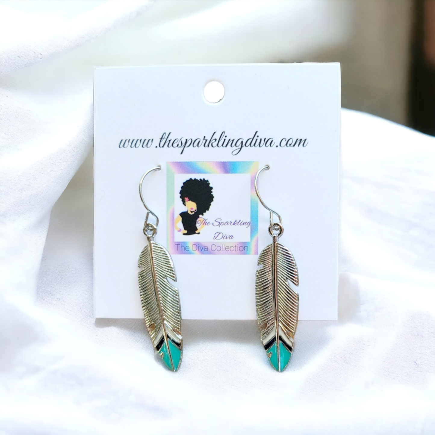 Silver dipped feather earrings (Jewelry)
