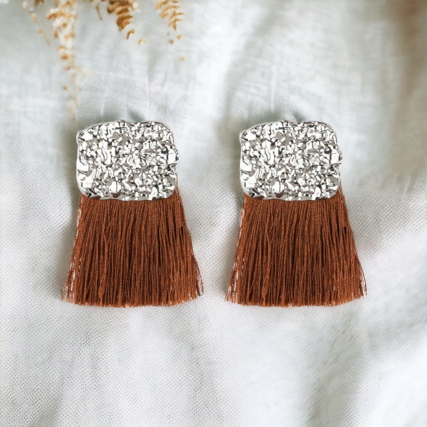Plume Bloom - Brown earrings (Jewelry)