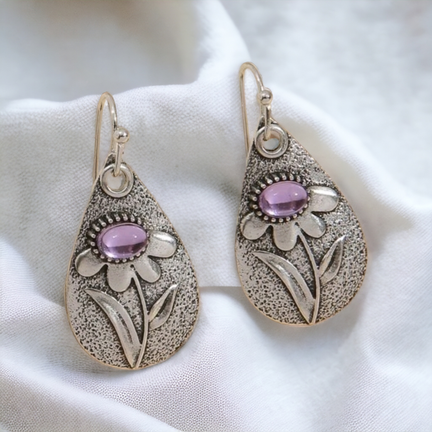 Poised and purple earrings