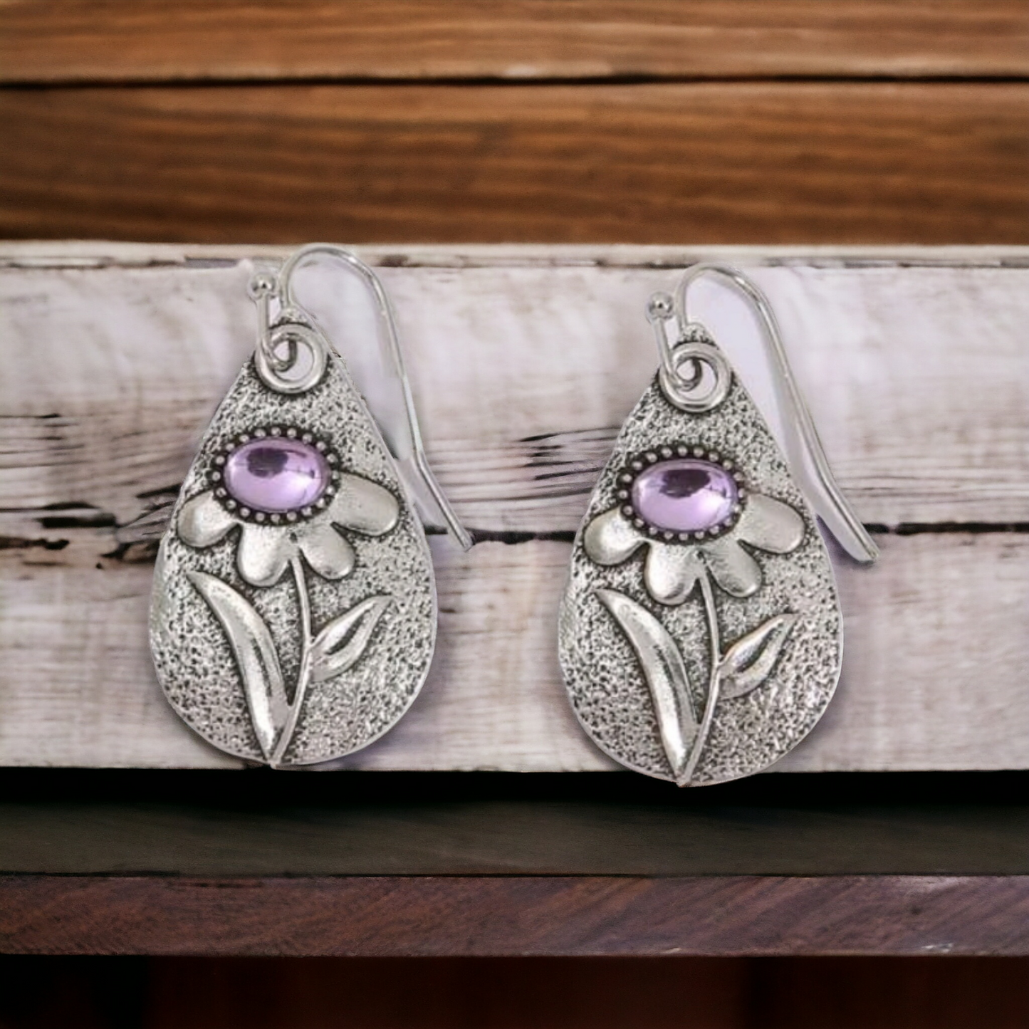 Poised and purple earrings