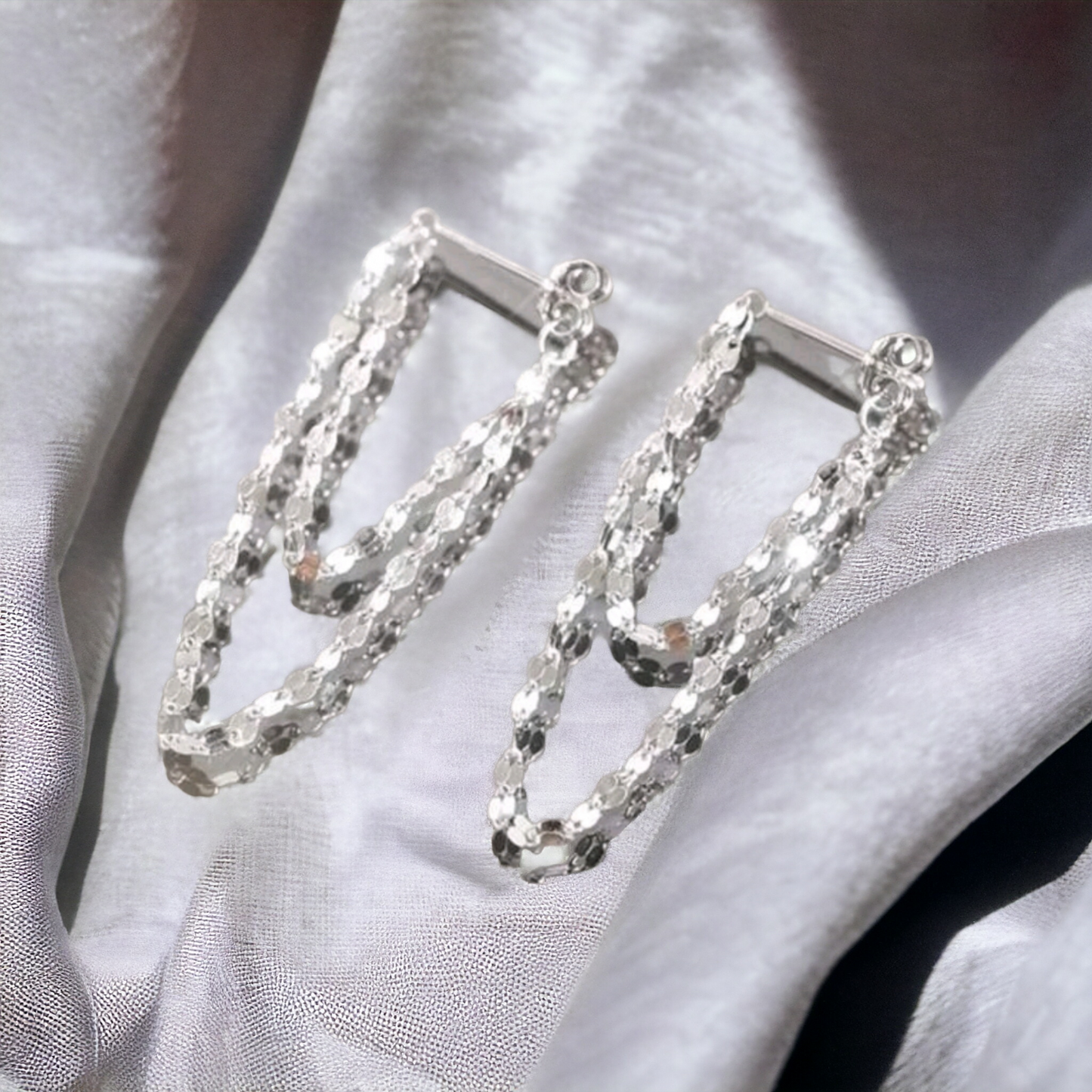 Double link silver earrings (earrings)
