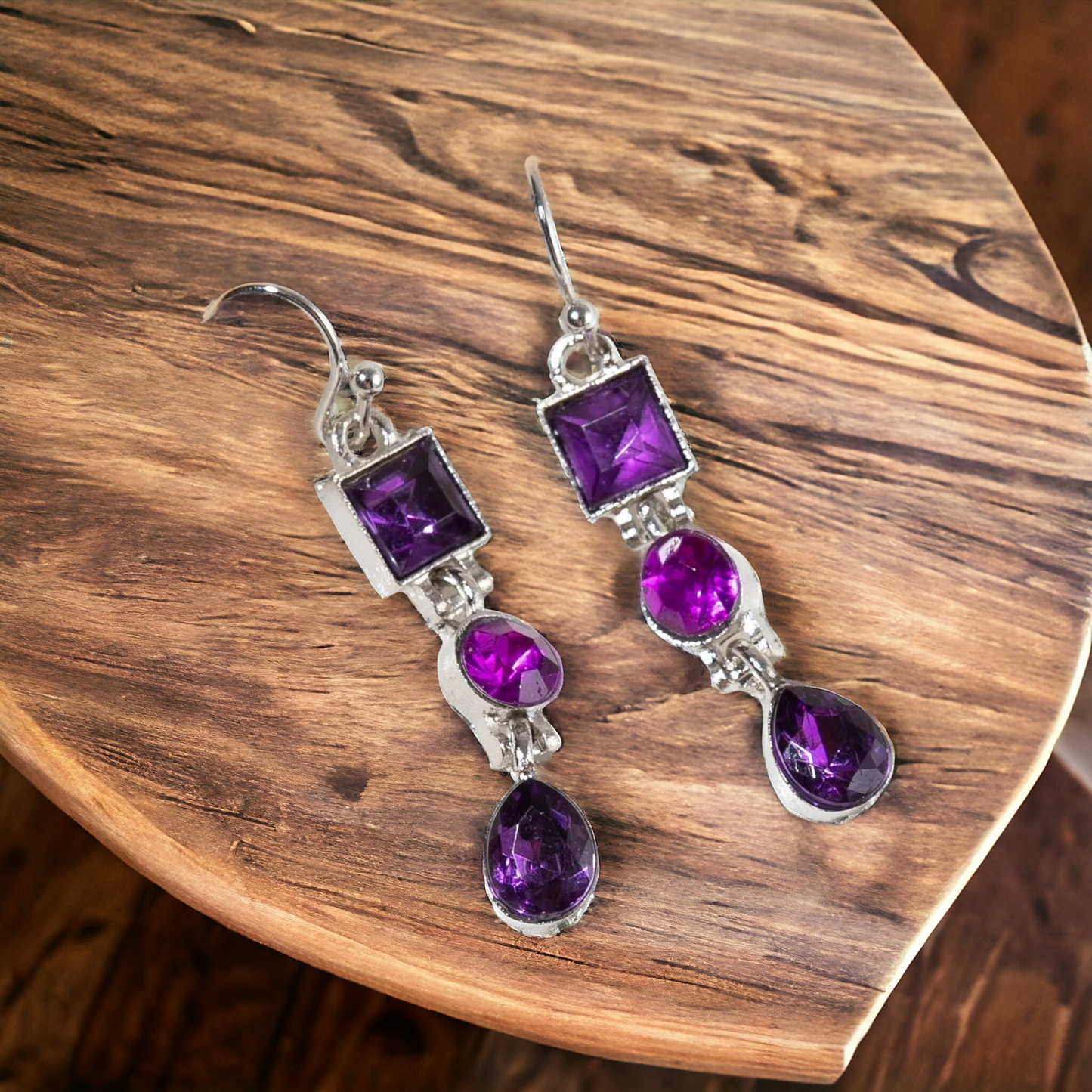 Purple rain dance earrings (Earrings)