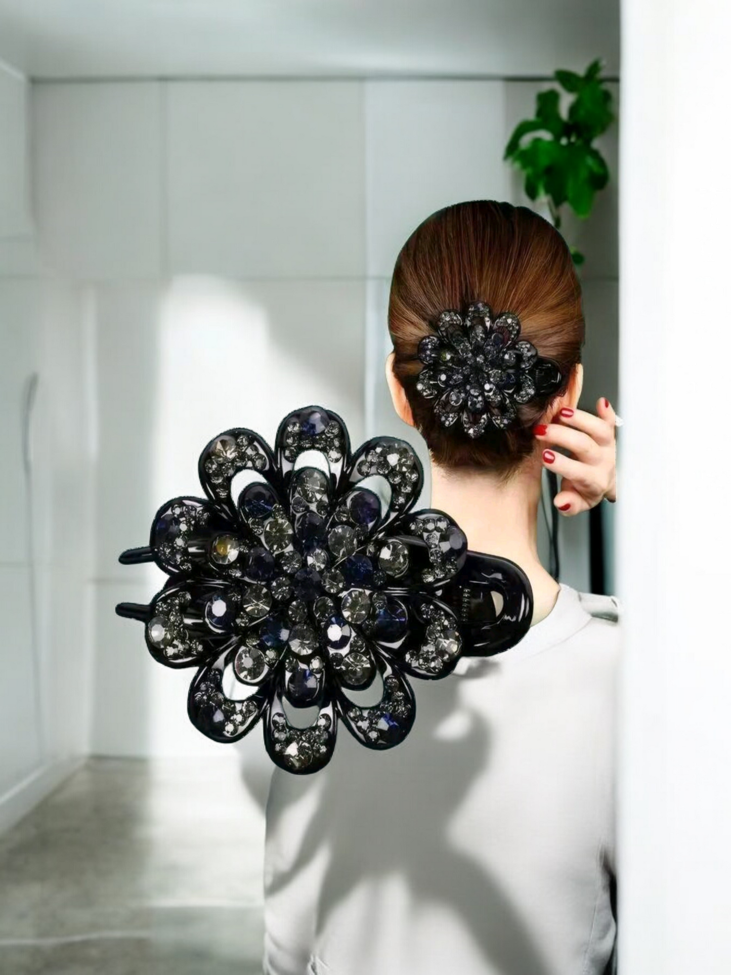 Rhinestone lady hair clips