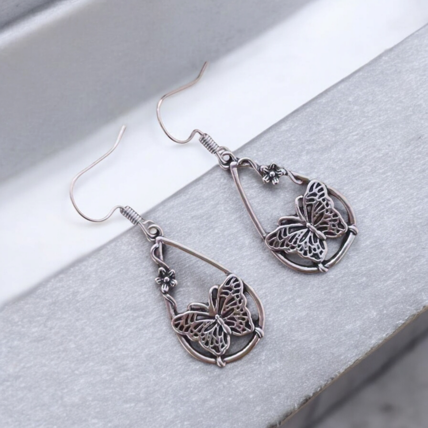Butterfly teardrop earrings (Earrings)