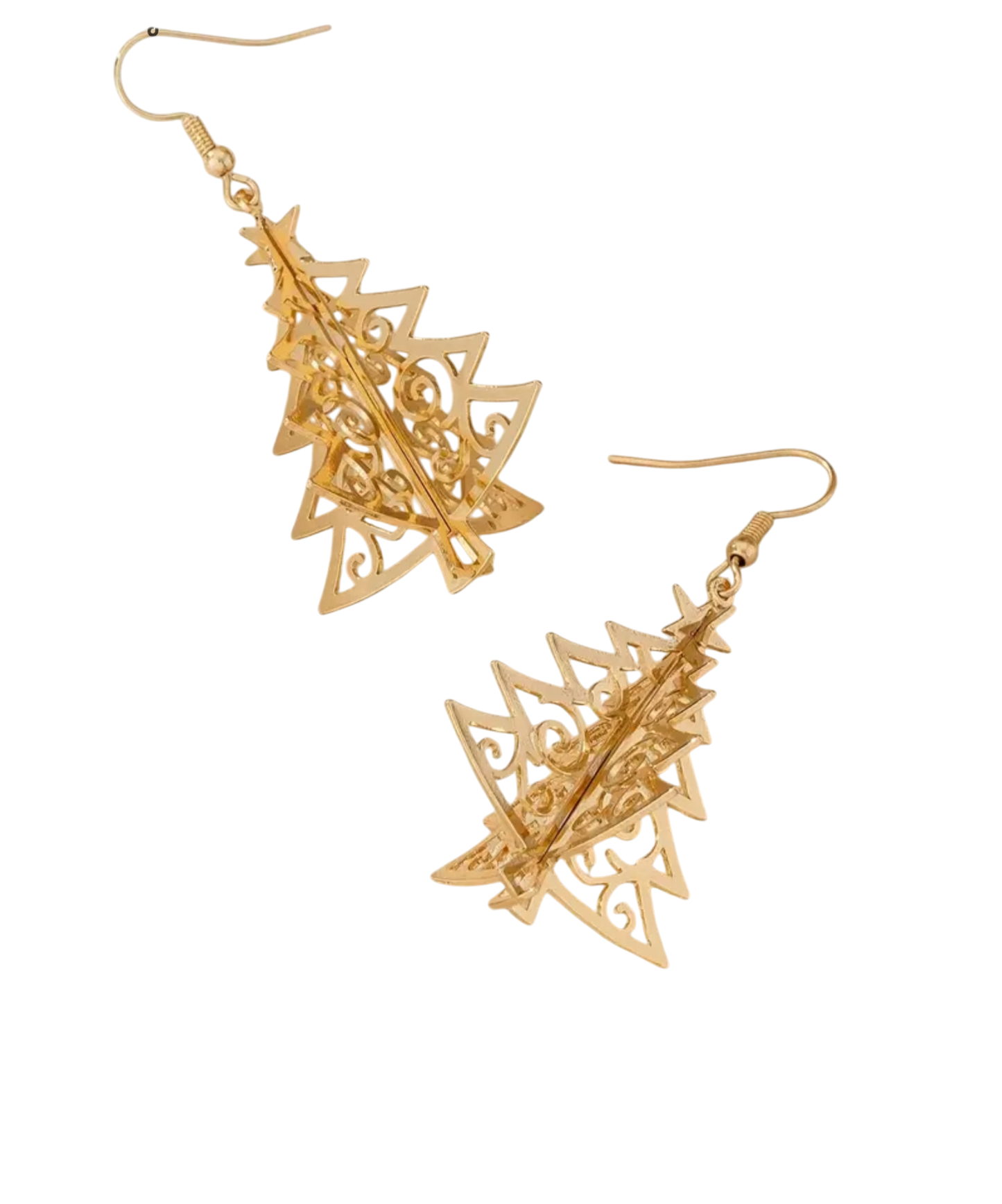 A golden Christmas 3-D earrings (earrings)