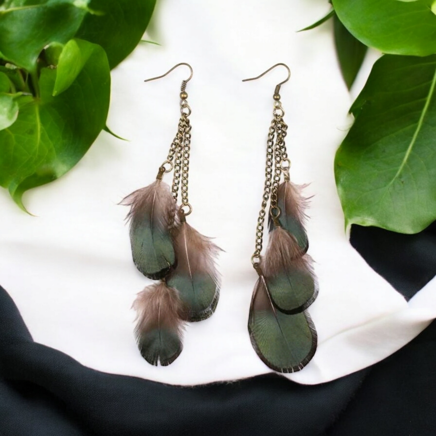 Cottonwood feather earrings (earrings)