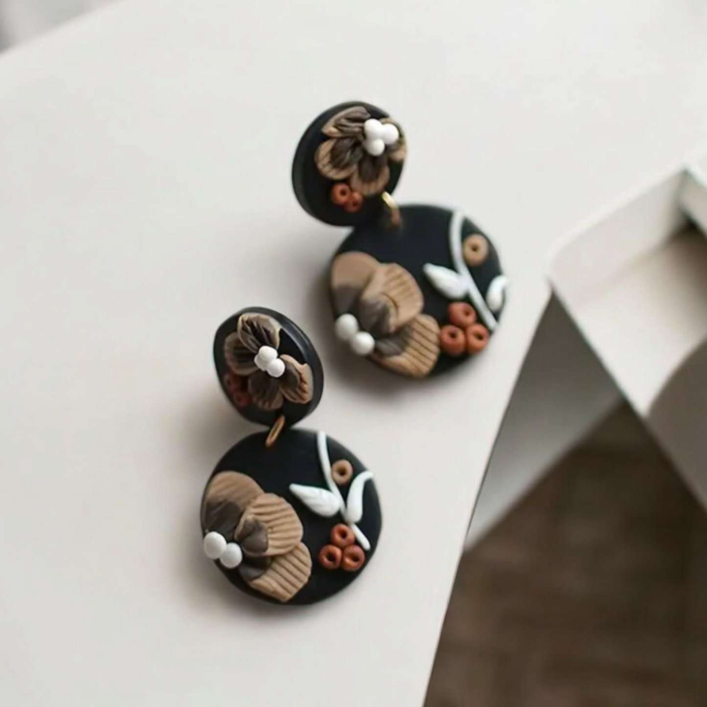 Flowering fall polymer clay earrings (earrings)