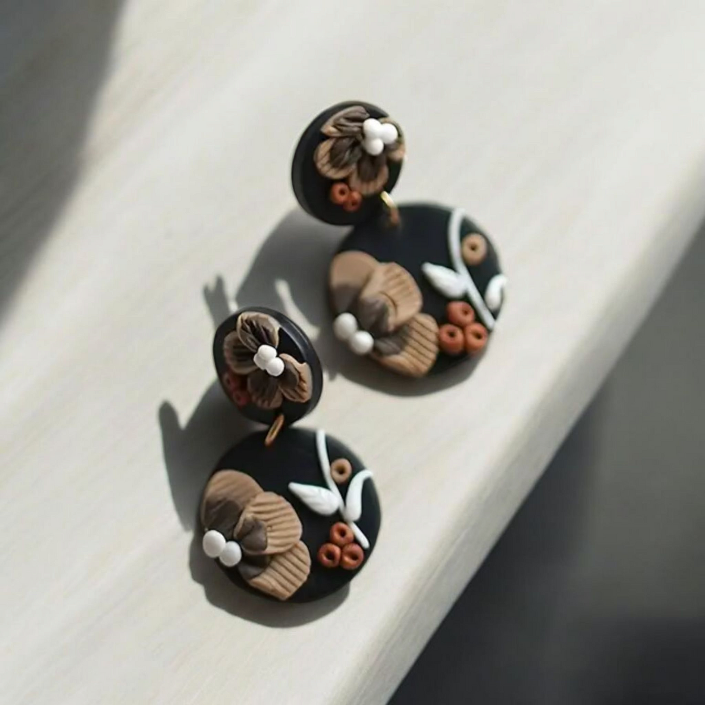Flowering fall polymer clay earrings (earrings)
