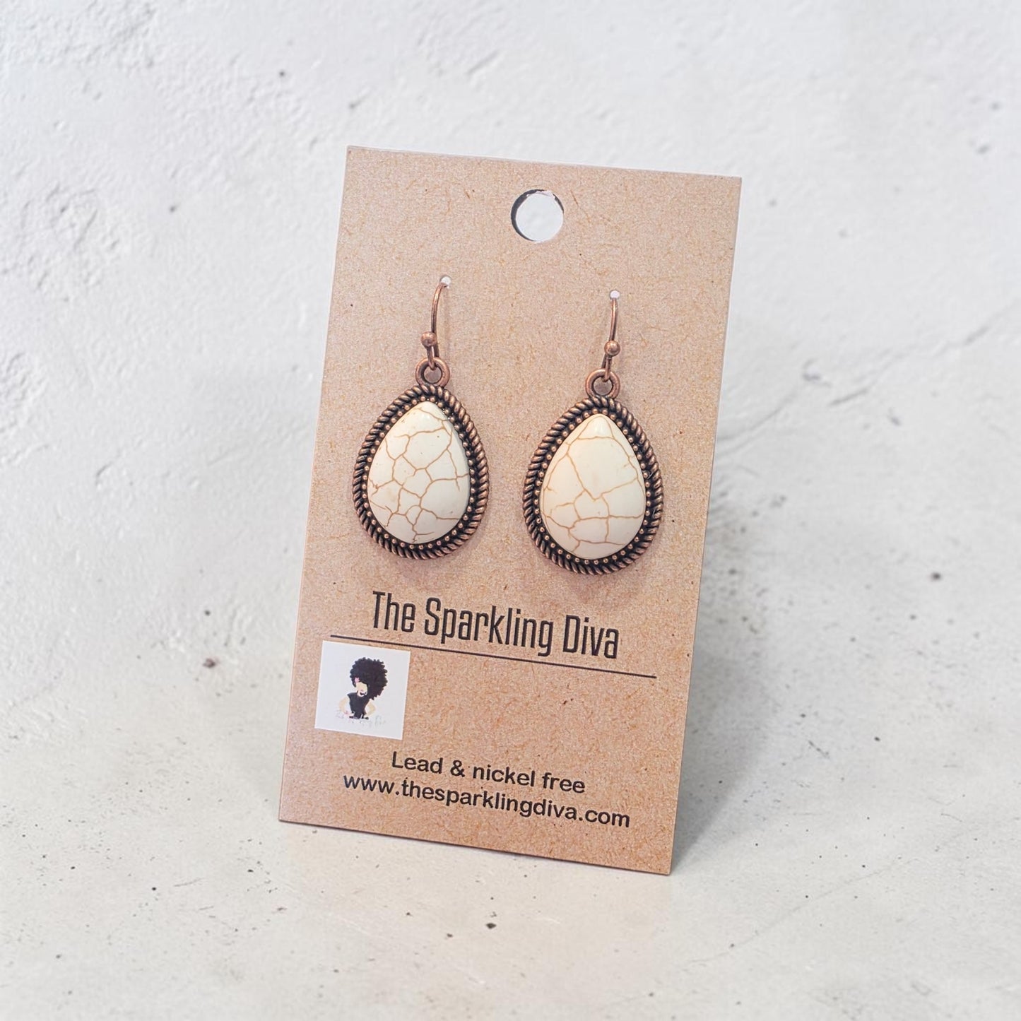 Stoned cooper earrings