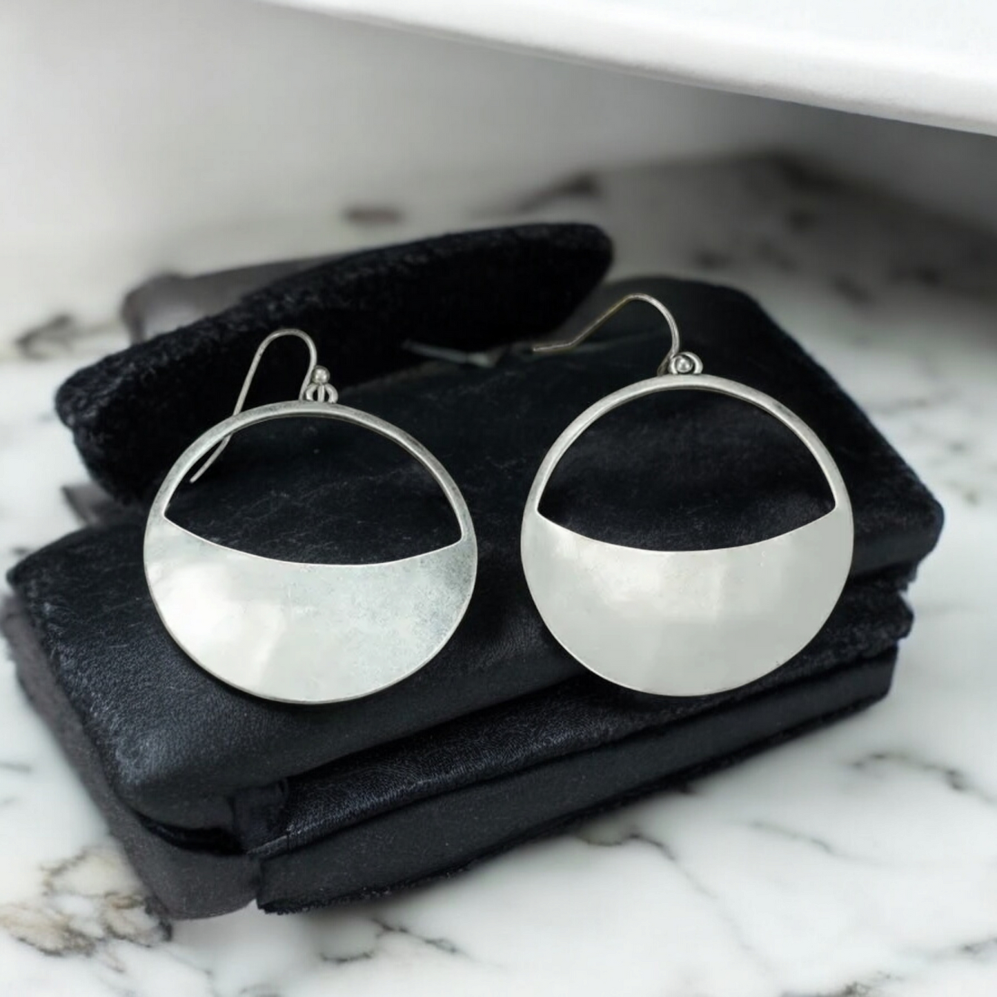 Silver moonlight earrings