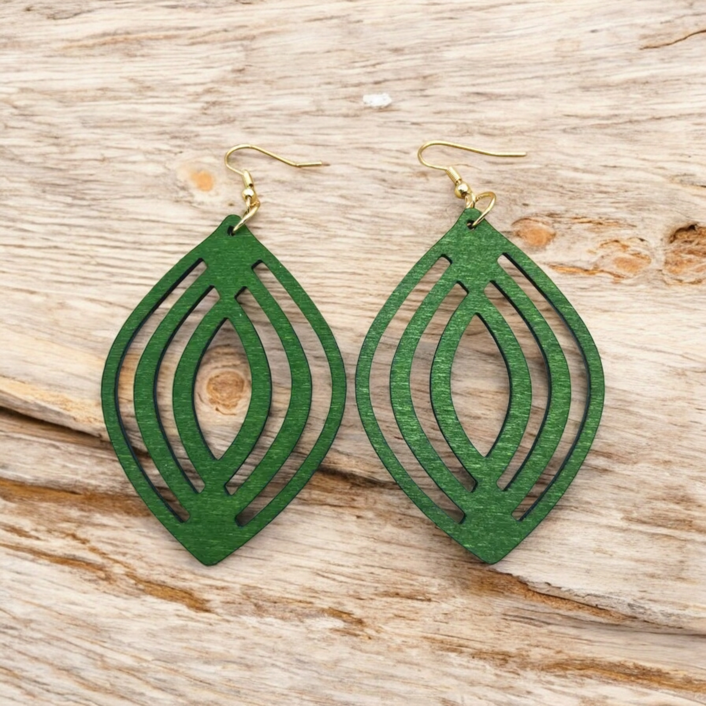 Wooden ornaments earrings