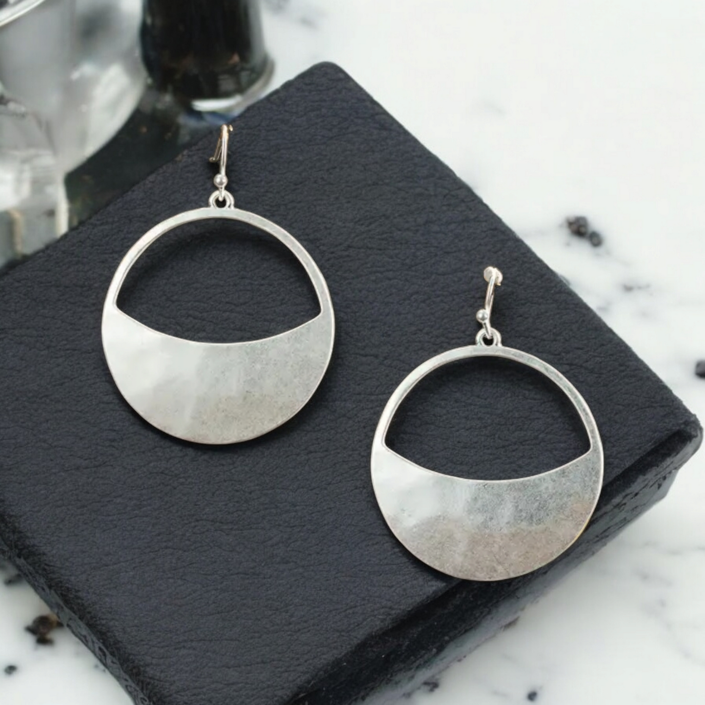 Silver moonlight earrings