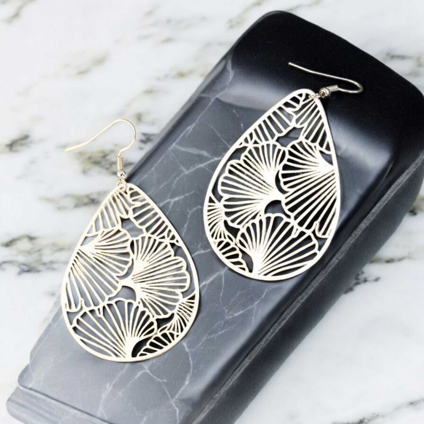 Silver Ginkgo earrings (Earrings)