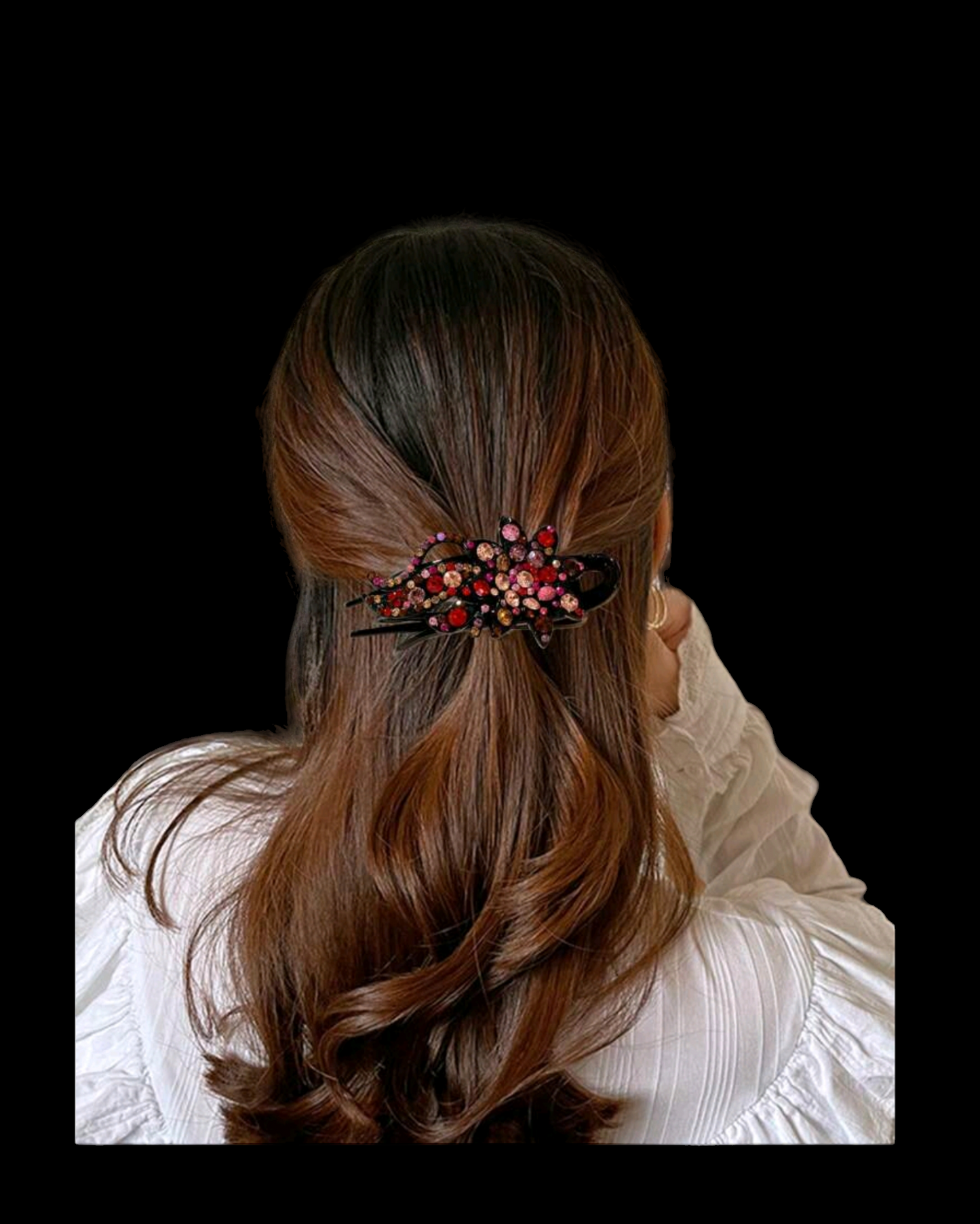 Jeweled flowers hair clips (Hair Accessories)