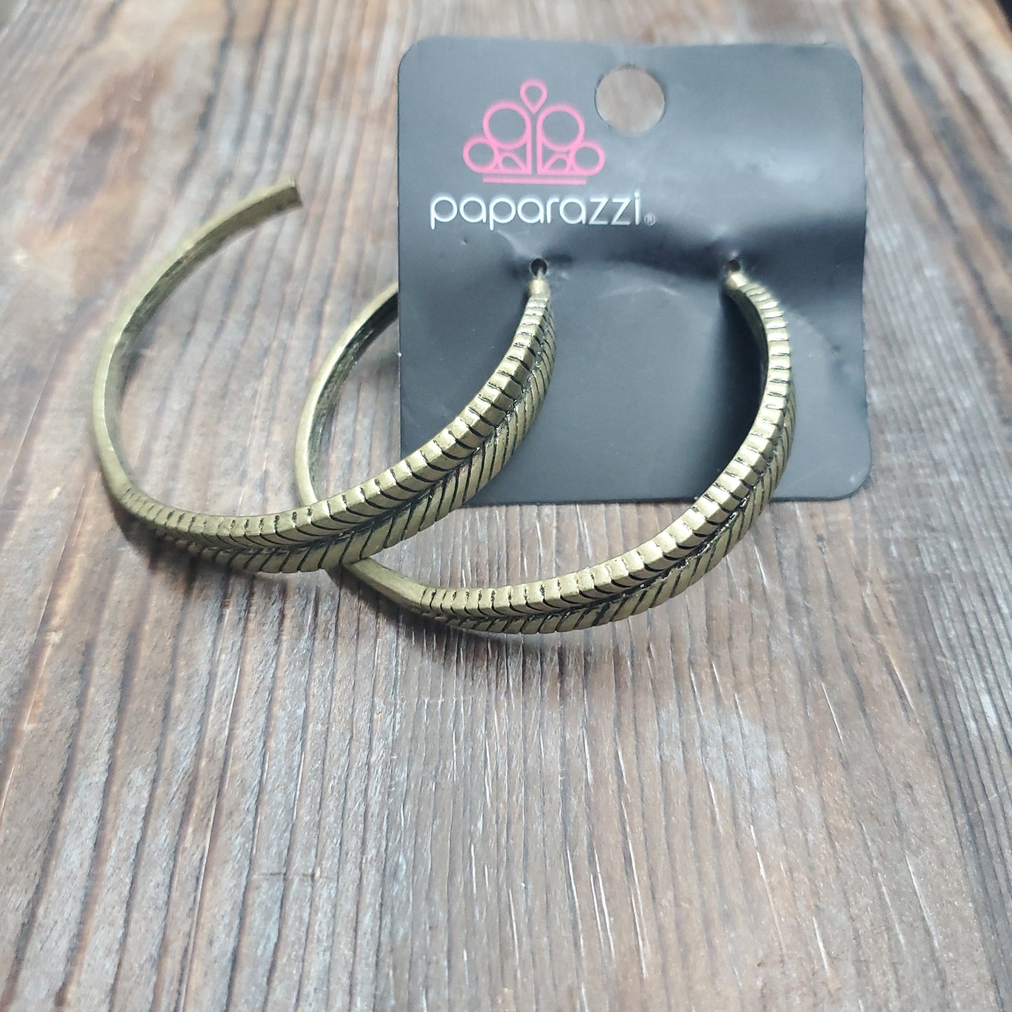 Funky Feathers - Brass earrings (Earrings)