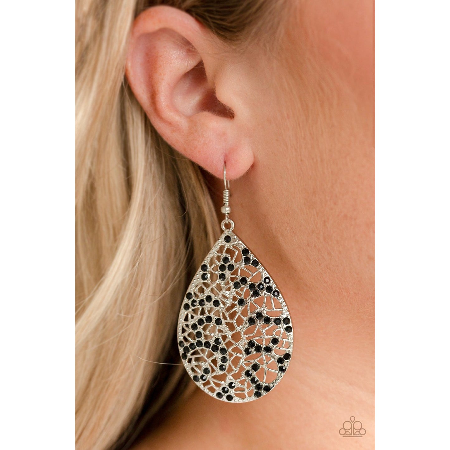 Hustle and Bustle - Black Earrings
