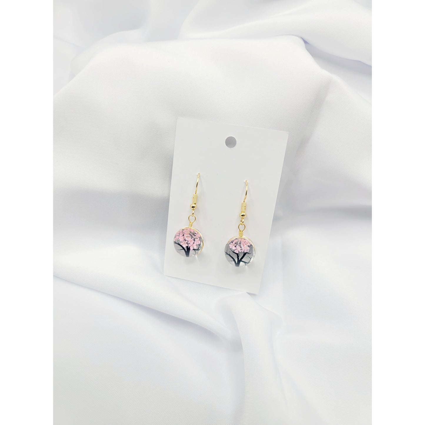Cherry blossom rain drop earrings (earrings)