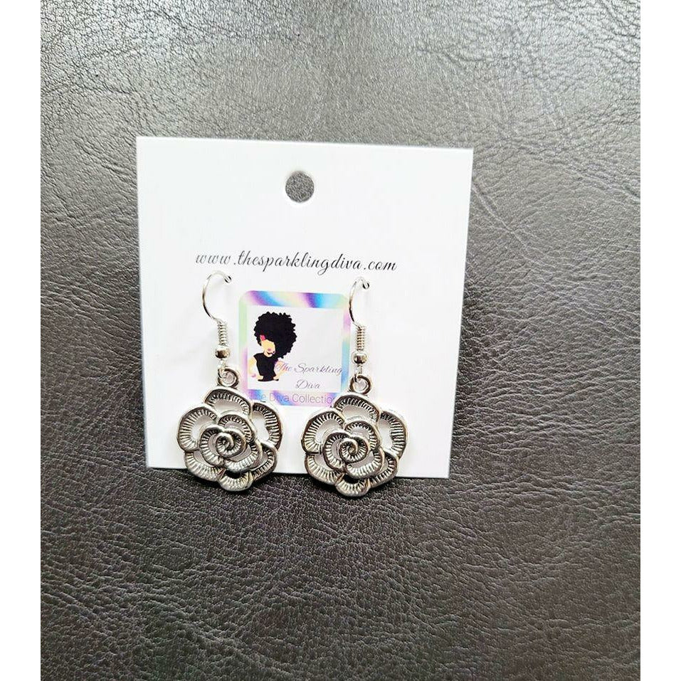 Roses are silver earrings (Earrings)
