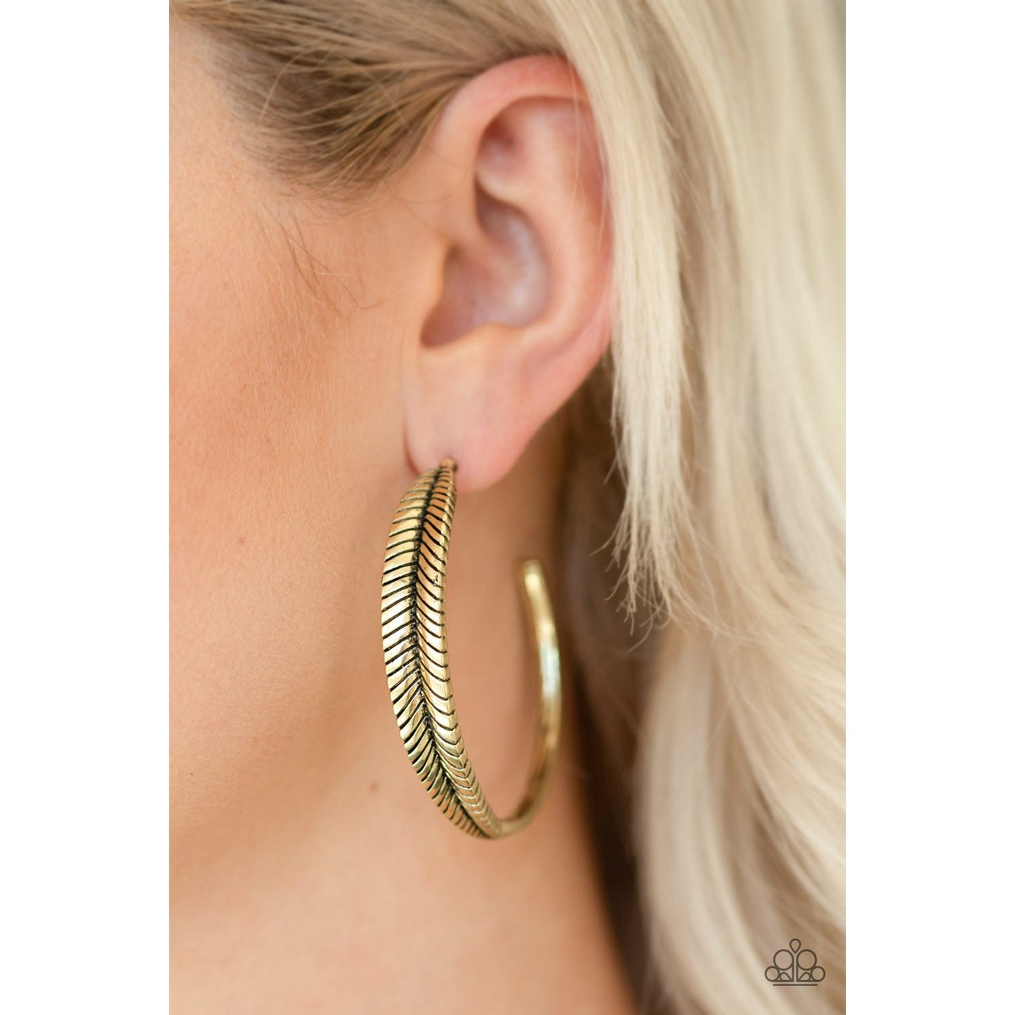 Funky Feathers - Brass earrings (Earrings)