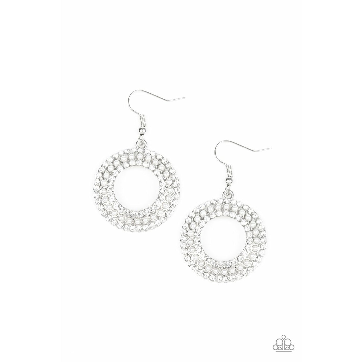 Sparkle Splurge - White earrings (Jewelry)