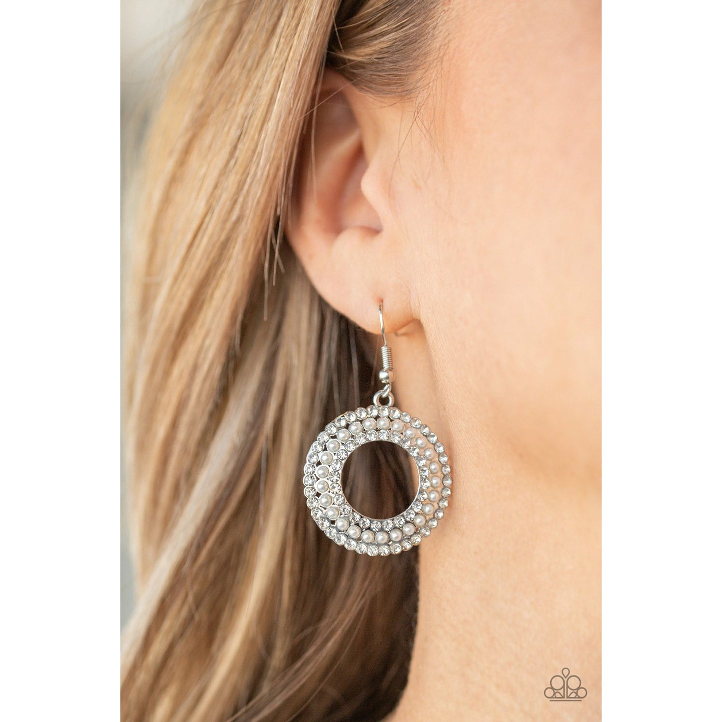 Sparkle Splurge - White earrings (Jewelry)