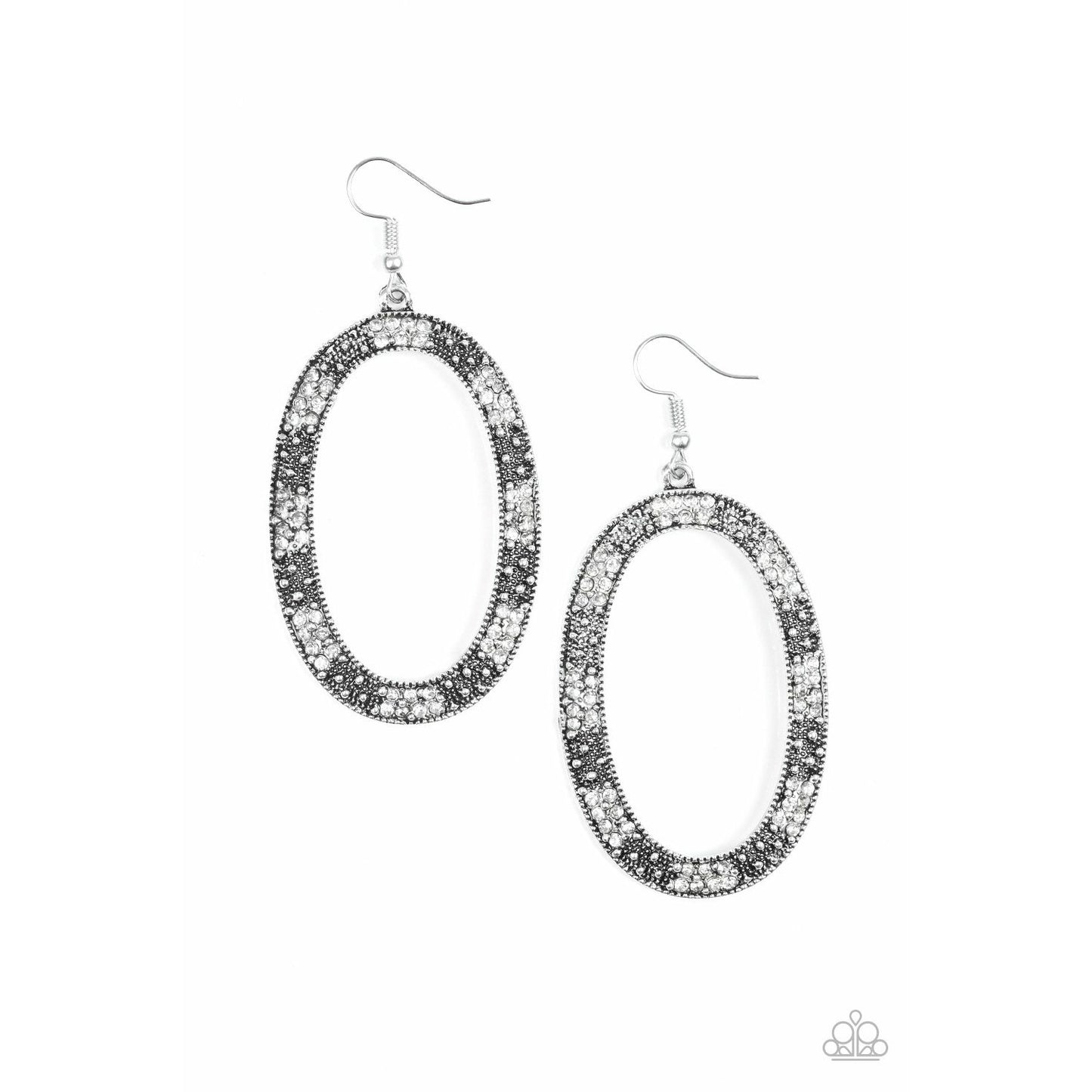 Rhinestone Rebel - White earrings (Jewelry)
