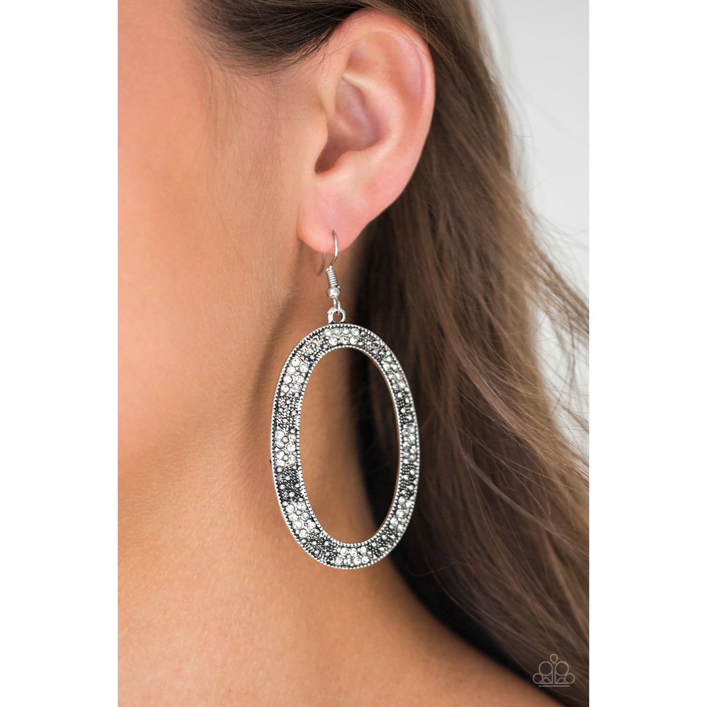 Rhinestone Rebel - White earrings (Jewelry)
