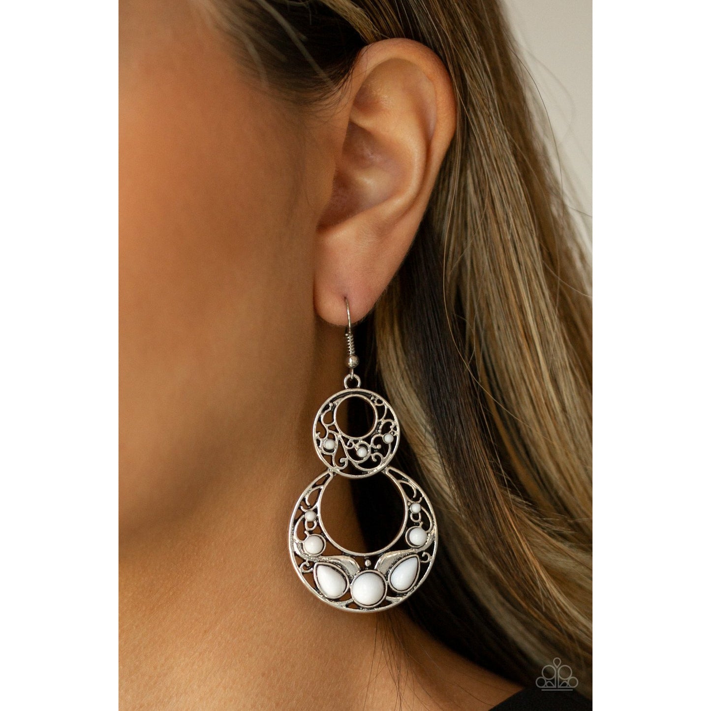 West Coast Whimsical - White earrings (Jewelry)